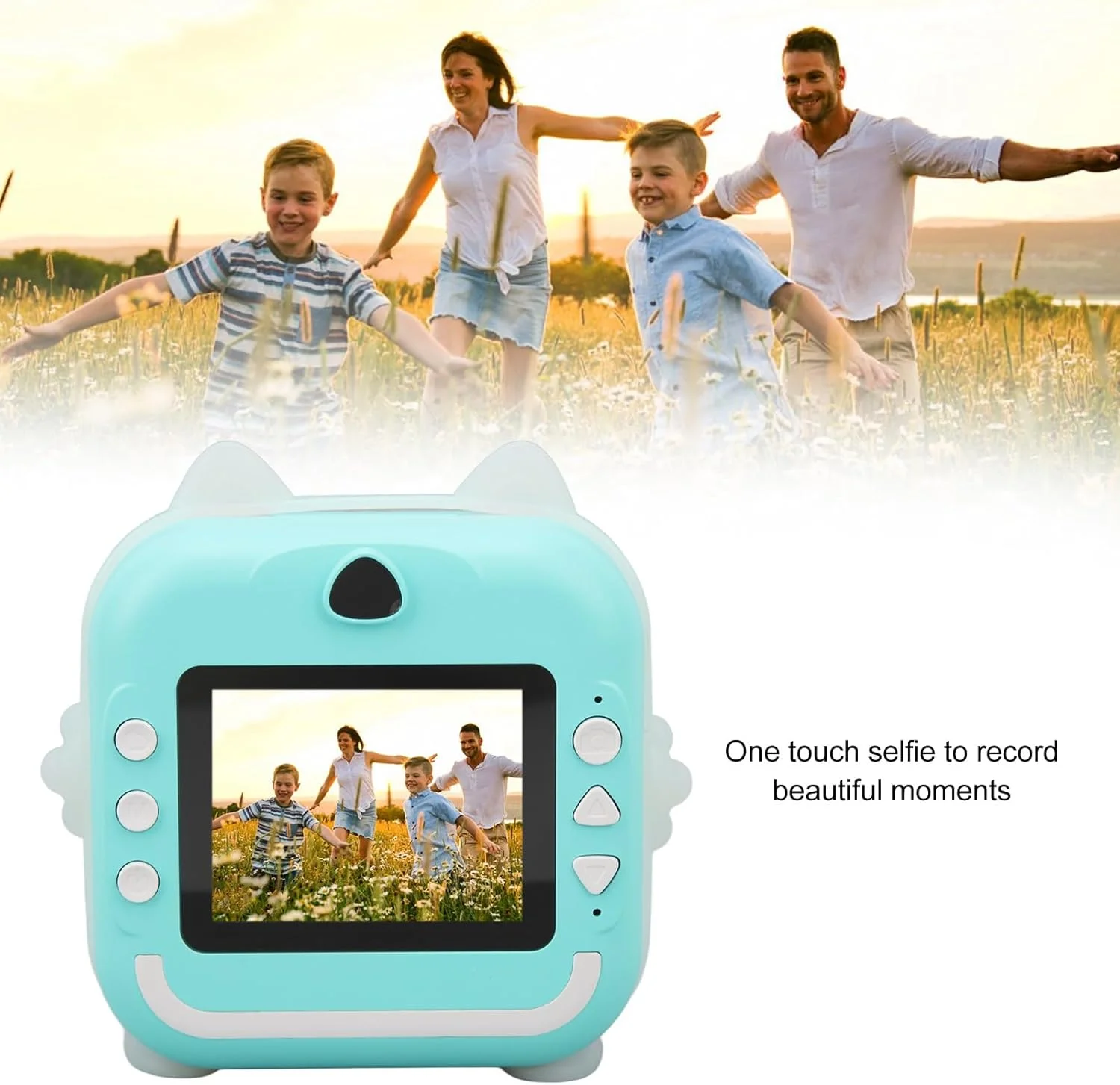 دوربین دیجیتال مینی فوری کودکان با طرح کارتونی بامزه، دوربین هوشمند کودکان با کیفیت HD و مواد سازگار با محیط زیست (آبی)