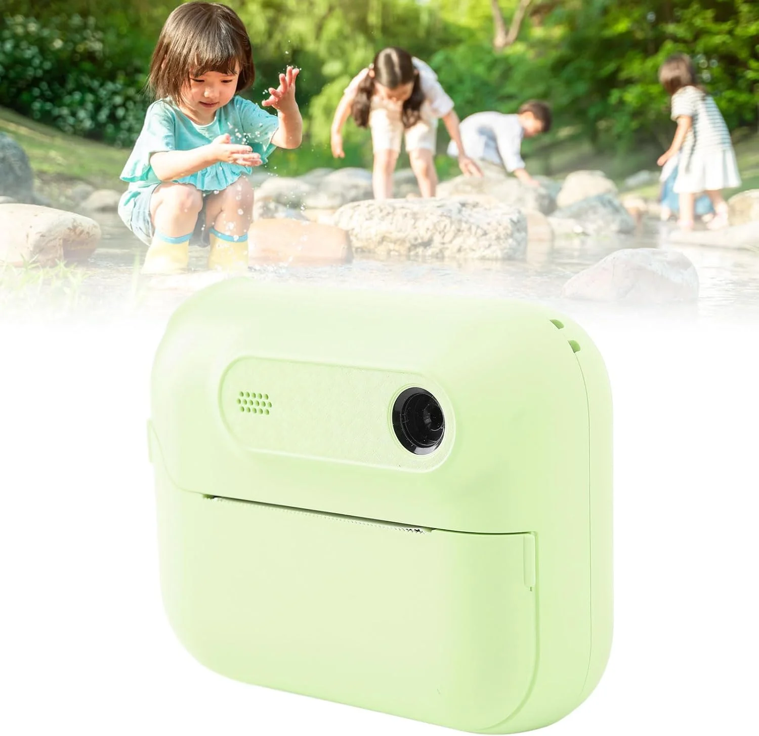 دوربین فوری چاپ جنریک، دوربین چاپ فوری DIY با قابلیت بازی، مناسب هدیه تولد (سبز)