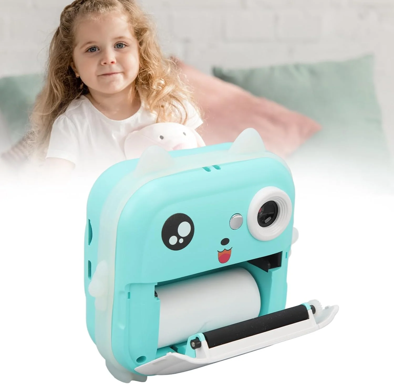 دوربین دیجیتال مینی فوری کودکان با طرح کارتونی بامزه، دوربین هوشمند کودکان با کیفیت HD و مواد سازگار با محیط زیست (آبی)