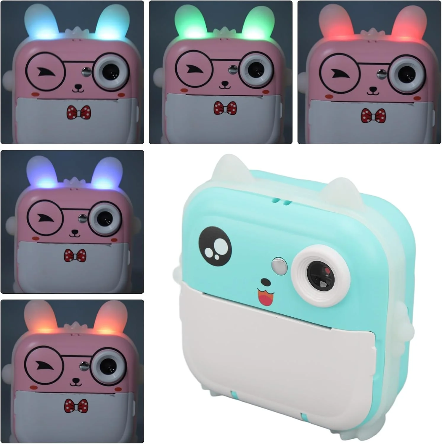 دوربین چاپ فوری کودکانه گوشیدا، دوربین فیلمبرداری دیجیتال 1080P، صفحه نمایش HD 2.4 اینچی، دوربین دیجیتال چاپ هوشمند 24 مگاپیکسلی، هدیه برای کودکان 3 تا 12 سال (آبی)