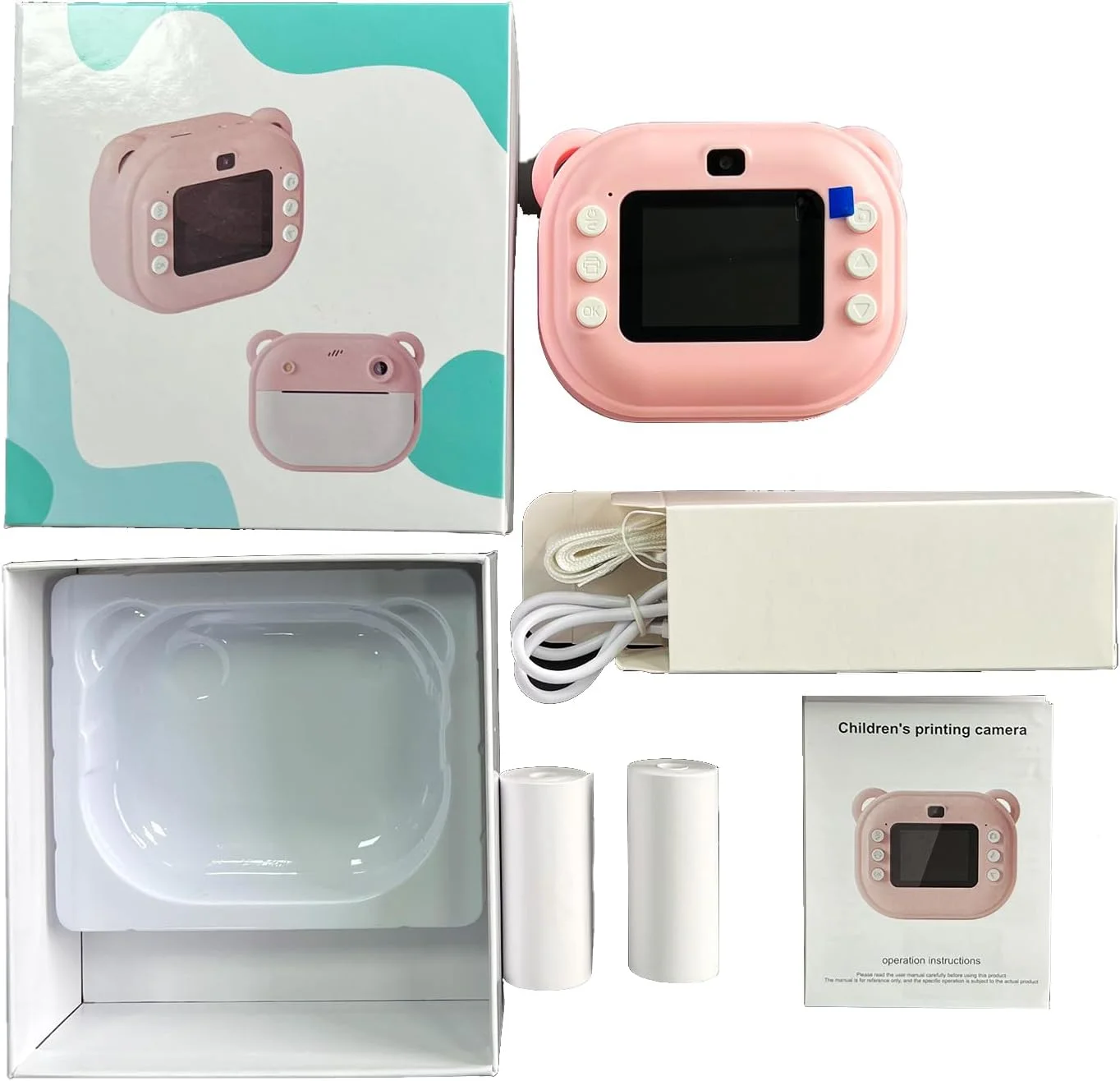 دوربین کودکانه هلمی، دوربین فوری برای کودکان، لنز دوگانه، دوربین دیجیتال، صفحه نمایش 2 اینچی 1080P، 3 رول کاغذ حرارتی دوربین کودکانه هلمی، دوربین فوری برای کودکان، لنز دوگانه، دوربین دیجیتال، صفحه نمایش 2 اینچی 1080P، 3 رول کاغذ حرارتی