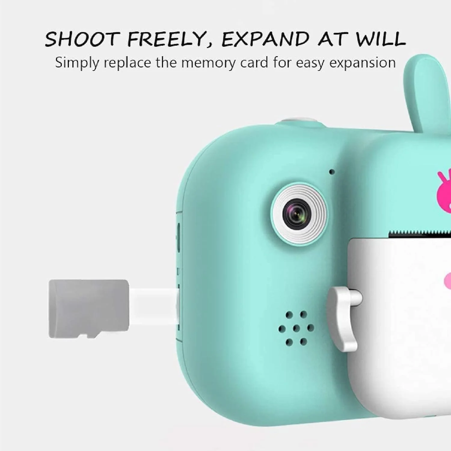 دوربین فوری کودکانه، دوربین دیجیتال 1080P HD با صفحه نمایش 2.4 اینچی به همراه کارت TF 32 گیگابایتی و 3 رول کاغذ عکس، دوربین فیلمبرداری کودکانه برای هدیه پسران و دختران 3 تا 12 ساله