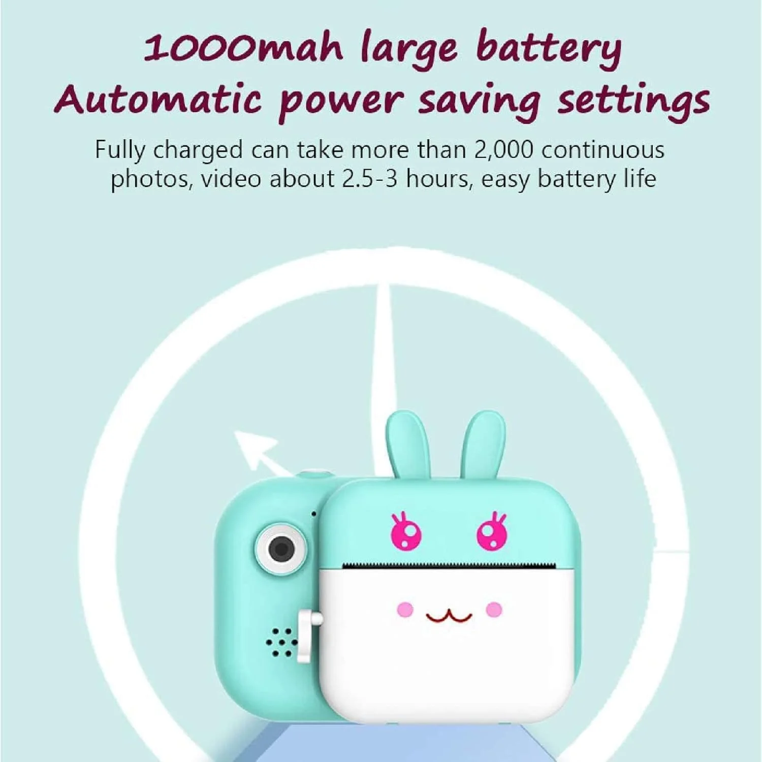 دوربین فوری کودکانه، دوربین دیجیتال 1080P HD با صفحه نمایش 2.4 اینچی به همراه کارت TF 32 گیگابایتی و 3 رول کاغذ عکس، دوربین فیلمبرداری کودکانه برای هدیه پسران و دختران 3 تا 12 ساله