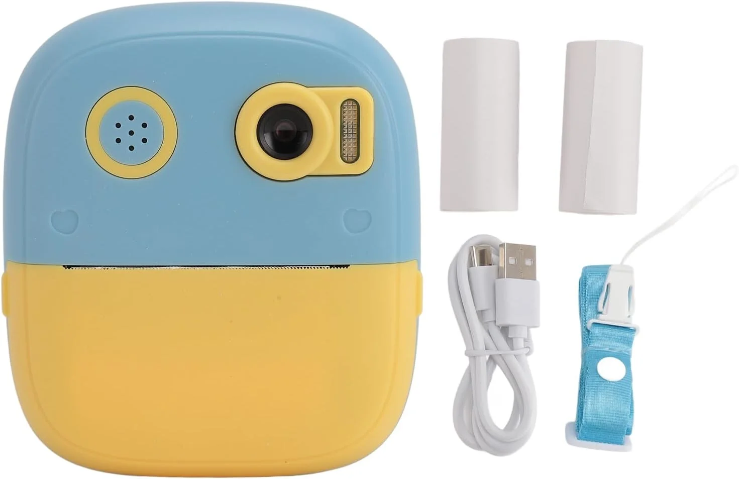 دوربین چاپ فوری برای کودکان صفحه نمایش 2.4 اینچی IPS HD لنز دوگانه 1080P زوم دیجیتال 8X اسباب بازی دوربین فوری با فوکوس خودکار هدیه تولد برای دختران پسران (آبی)