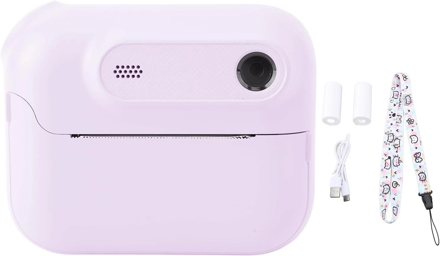 دوربین چاپ فوری 48 مگاپیکسل 1080P HD، چاپگر عکس قابل حمل با زوم 6 برابر، دارای بازی و MP3، صفحه نمایش 2.4 اینچی برای سفر کودکان و جشن تولد (بنفش)