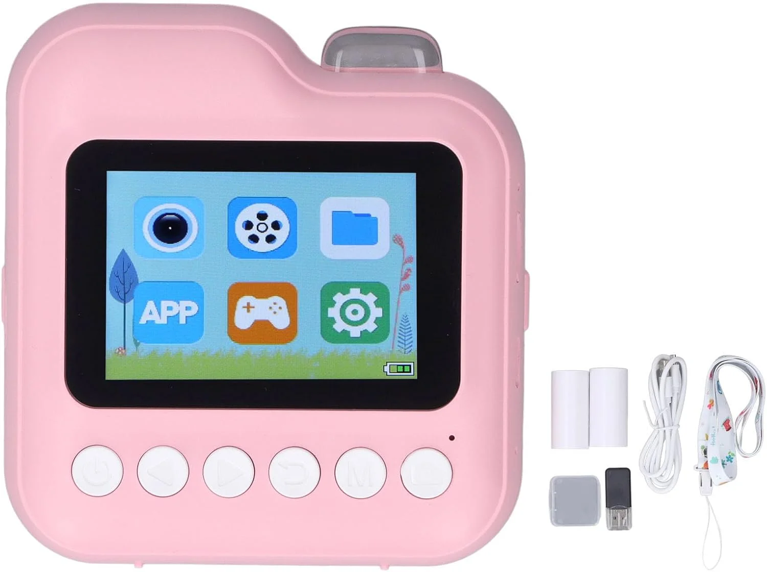 دوربین چاپ فوری، دوربین دیجیتال اسباب بازی قابل حمل برای سفر در فضای باز (صورتی)