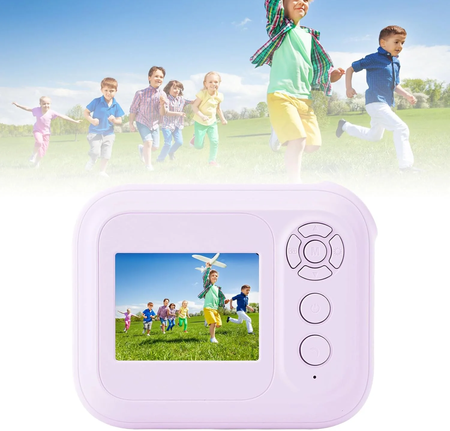 دوربین چاپ فوری 48 مگاپیکسل 1080P HD، چاپگر عکس قابل حمل با زوم 6 برابر، دارای بازی و MP3، صفحه نمایش 2.4 اینچی برای سفر کودکان و جشن تولد (بنفش)
