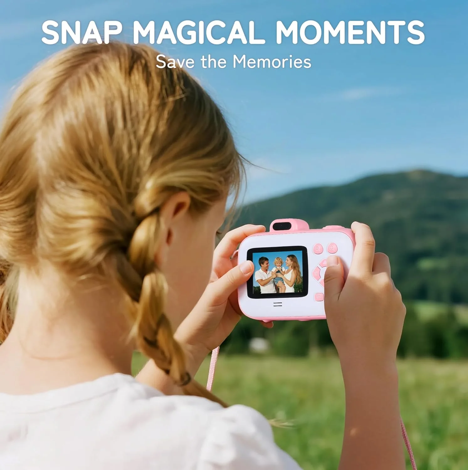 دوربین چاپ فوری کودکانه با کاغذ چاپ، دوربین چاپ فوری HD 1080P با کارت SD 32 گیگابایتی، اسباب بازی دخترانه برای سنین 5-7 سال، هدیه تولد برای دختران 5 6 7 8 9 ساله