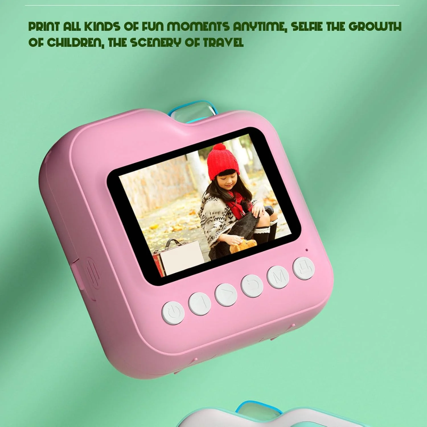دوربین چاپ فوری، دوربین دیجیتال اسباب بازی قابل حمل برای سفر در فضای باز (صورتی)