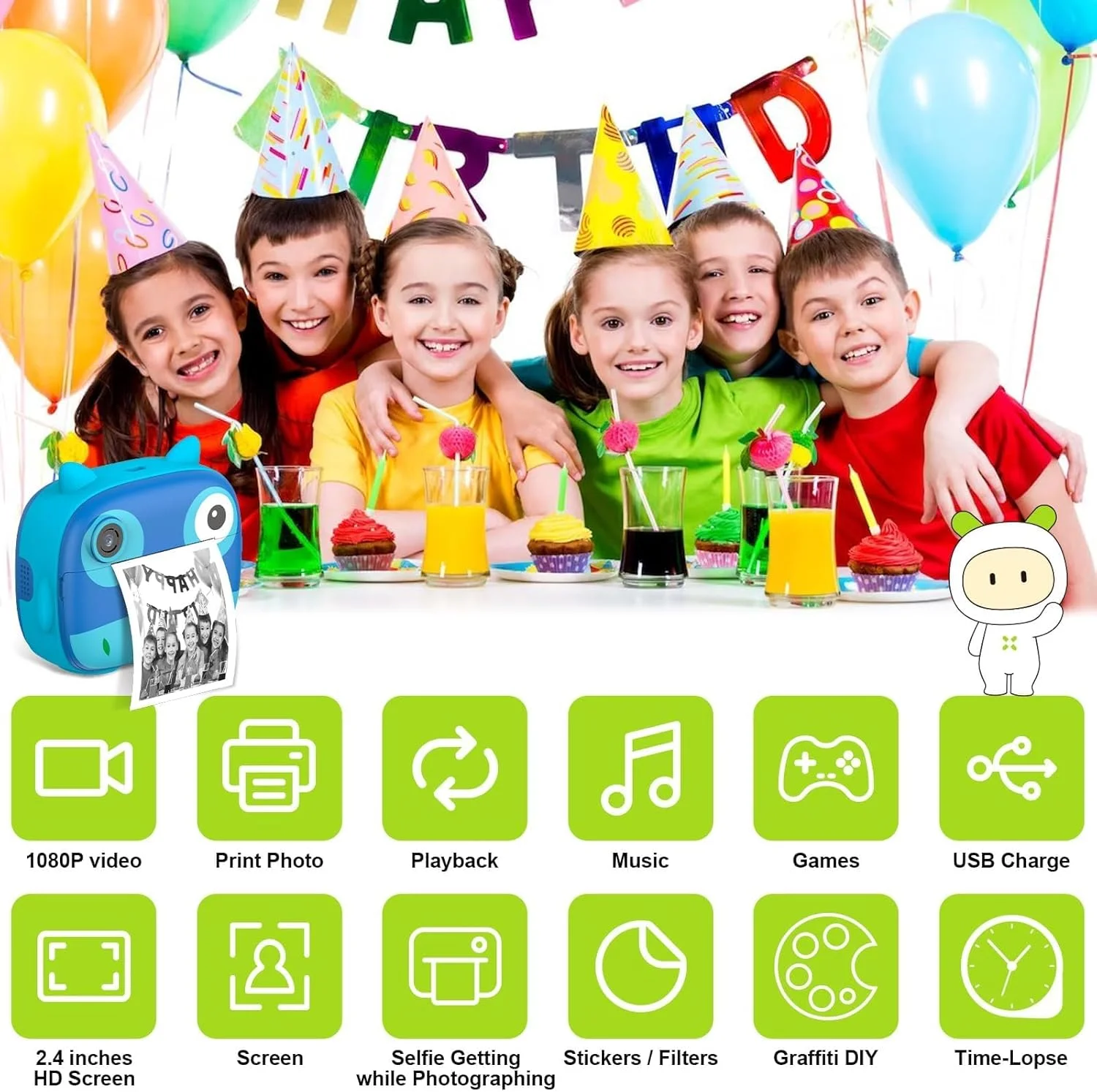 دوربین فوری کودکانه با کاغذ چاپ – اسباب بازی ضبط ویدیو و سلفی HD برای کودکان نوپا، هدیه آموزشی STEM برای دختران و پسران، ایده آل برای سفر و تولد دوربین فوری کودکانه با کاغذ چاپ – اسباب بازی ضبط ویدیو و سلفی HD برای کودکان نوپا، هدیه آموزشی STEM برای دختران و پسران، ایده آل برای سفر و تولد