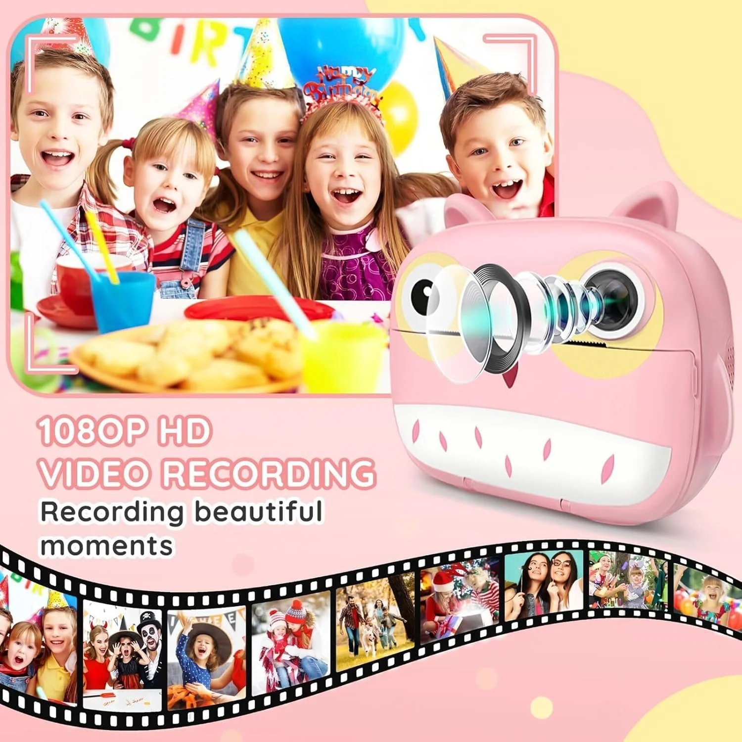 دوربین فوری کودکانه با کاغذ چاپ – اسباب بازی ضبط ویدیو و سلفی HD برای کودکان نوپا، هدیه آموزشی STEM برای دختران و پسران، ایده آل برای سفر و تولد دوربین فوری کودکانه با کاغذ چاپ – اسباب بازی ضبط ویدیو و سلفی HD برای کودکان نوپا، هدیه آموزشی STEM برای دختران و پسران، ایده آل برای سفر و تولد