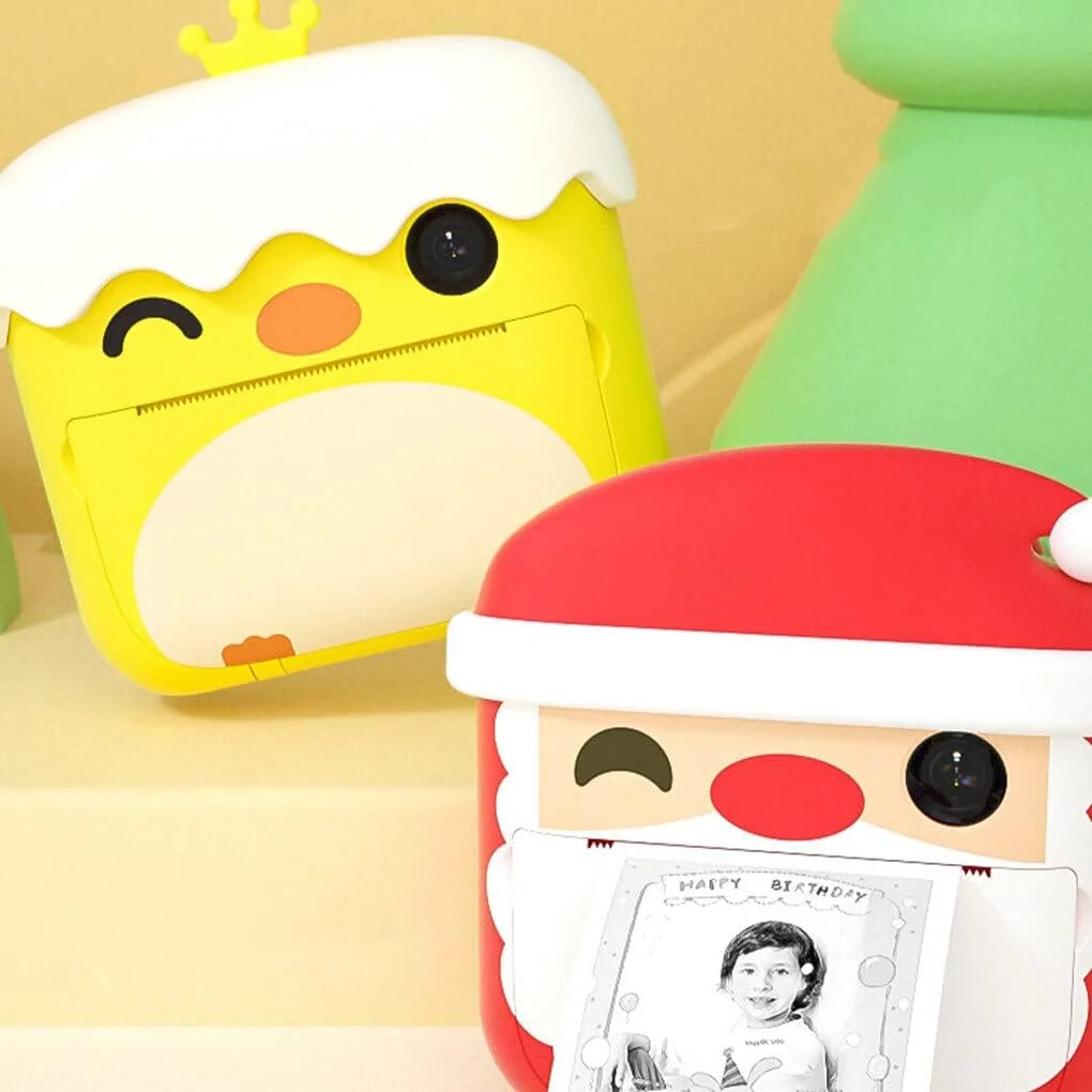 دوربین چاپ فوری، دوربین های چاپ عکس و فیلم 1080P، دوربین دیجیتال دو لنز با قابلیت چاپ، هدیه تولد برای کودک، مدل 4