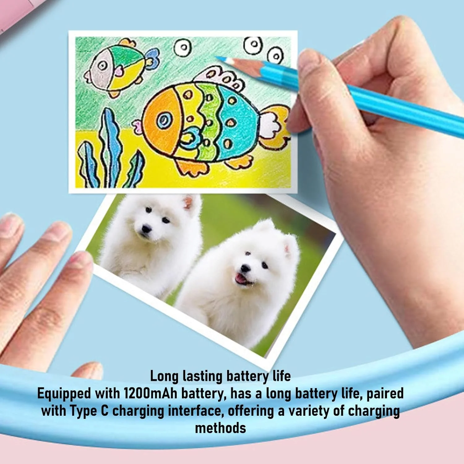 دوربین کودکانه 48 مگاپیکسل 1080P با قابلیت چاپ فوری، دوربین سلفی دیجیتال با صفحه نمایش 2.4 اینچی IPS، دوربین فوری مناسب تولد، کریسمس و تعطیلات (زرد)