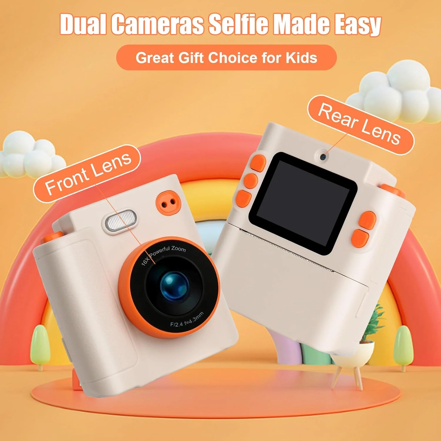 دوربین چاپ فوری کودکانه با کیفیت 1080P HD به همراه کارت حافظه 32 گیگابایتی، کاغذ چاپ و صفحه نمایش 2.0 اینچی، مناسب برای عکاسی، فیلمبرداری و سلفی، هدیه اسباب بازی ایده آل برای کودکان دوربین چاپ فوری کودکانه با کیفیت 1080P HD به همراه کارت حافظه 32 گیگابایتی، کاغذ چاپ و صفحه نمایش 2.0 اینچی، مناسب برای عکاسی، فیلمبرداری و سلفی، هدیه اسباب بازی ایده آل برای کودکان