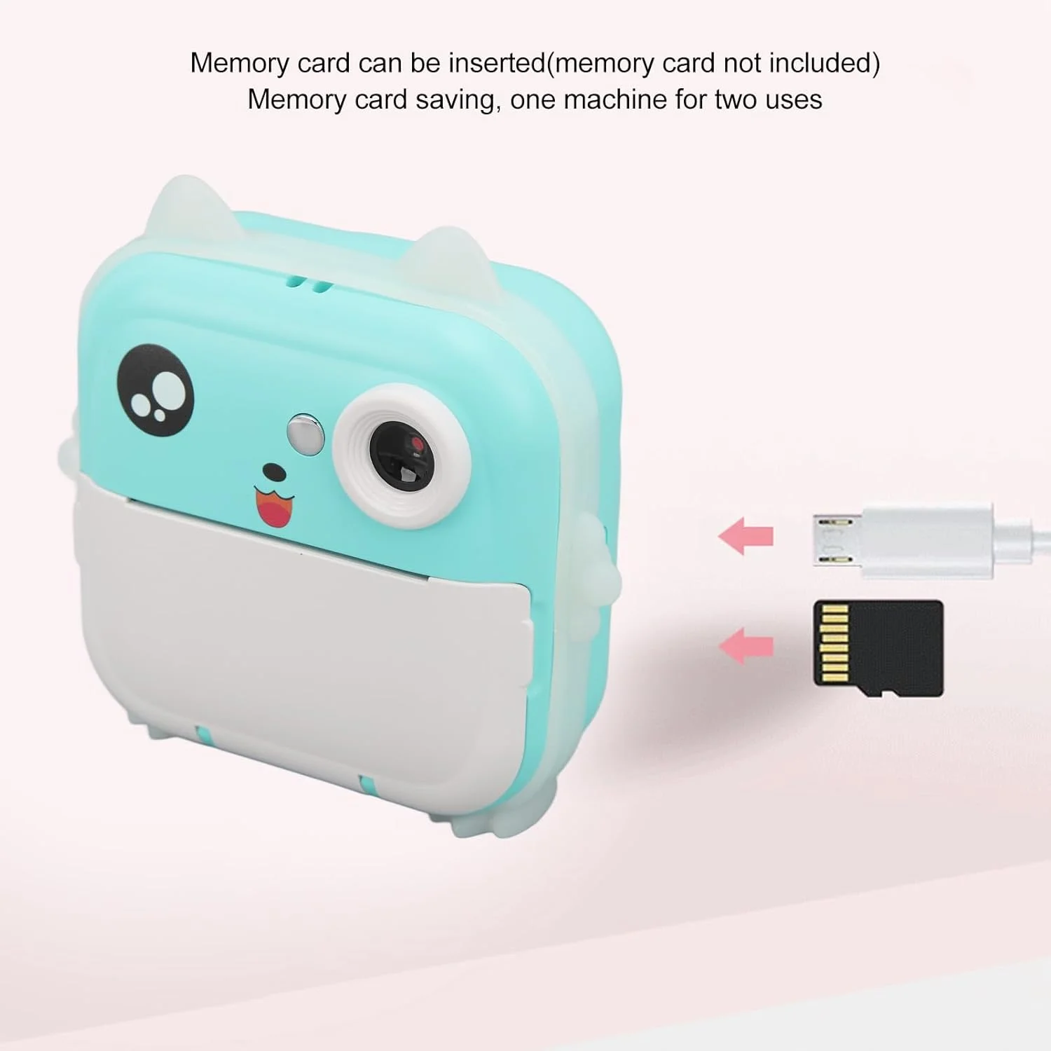 دوربین چاپ فوری برای کودکان، 24 مگاپیکسل 1080P عکس و فیلم صفحه نمایش 2.4 اینچی دوربین فیلمبرداری دیجیتال کودکان، دوربین چاپ حرارتی فوری (آبی)