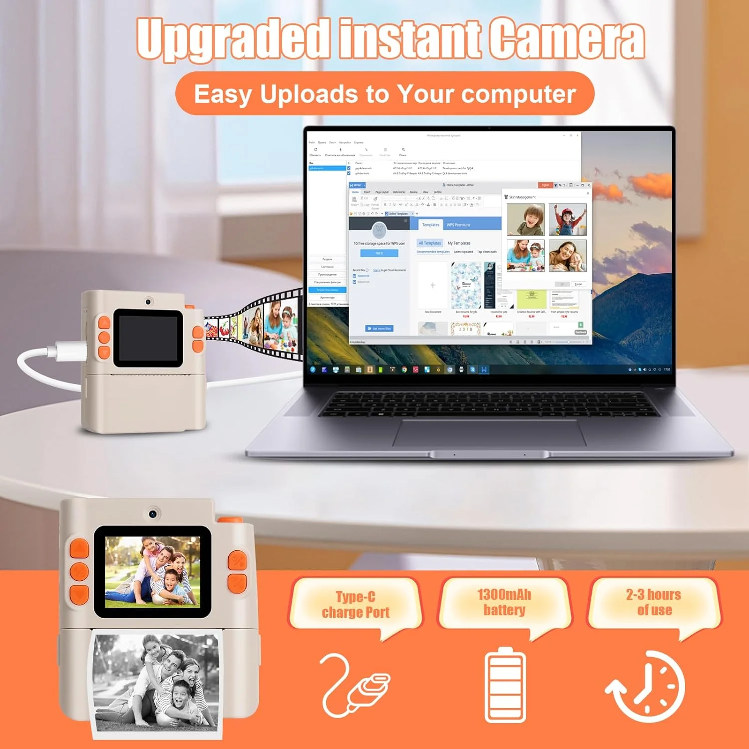دوربین چاپ فوری کودکانه با کیفیت 1080P HD به همراه کارت حافظه 32 گیگابایتی، کاغذ چاپ و صفحه نمایش 2.0 اینچی، مناسب برای عکاسی، فیلمبرداری و سلفی، هدیه اسباب بازی ایده آل برای کودکان دوربین چاپ فوری کودکانه با کیفیت 1080P HD به همراه کارت حافظه 32 گیگابایتی، کاغذ چاپ و صفحه نمایش 2.0 اینچی، مناسب برای عکاسی، فیلمبرداری و سلفی، هدیه اسباب بازی ایده آل برای کودکان