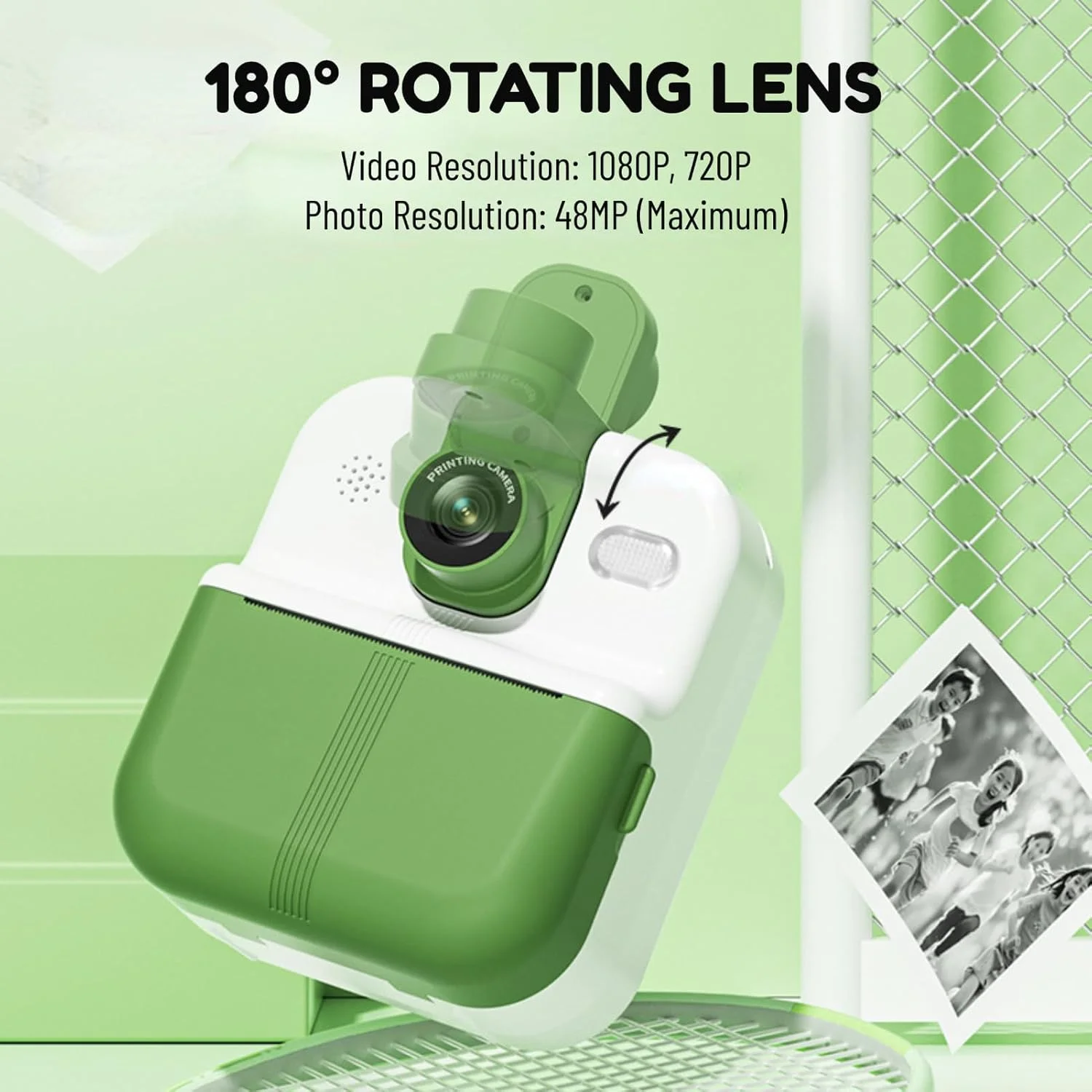 دوربین چاپ فوری کودکانه، دوربین دیجیتال اسباب بازی با عکس 48 مگاپیکسلی و فیلم 1080P، لنز چرخان 180 درجه، دوربین های فیلمبرداری دیجیتال، دوربین های فوری سلفی برای دختران و پسران نوپا (روشن دوربین چاپ فوری کودکانه، دوربین دیجیتال اسباب بازی با عکس 48 مگاپیکسلی و فیلم 1080P، لنز چرخان 180 درجه، دوربین های فیلمبرداری دیجیتال، دوربین های فوری سلفی برای دختران و پسران نوپا (روشن