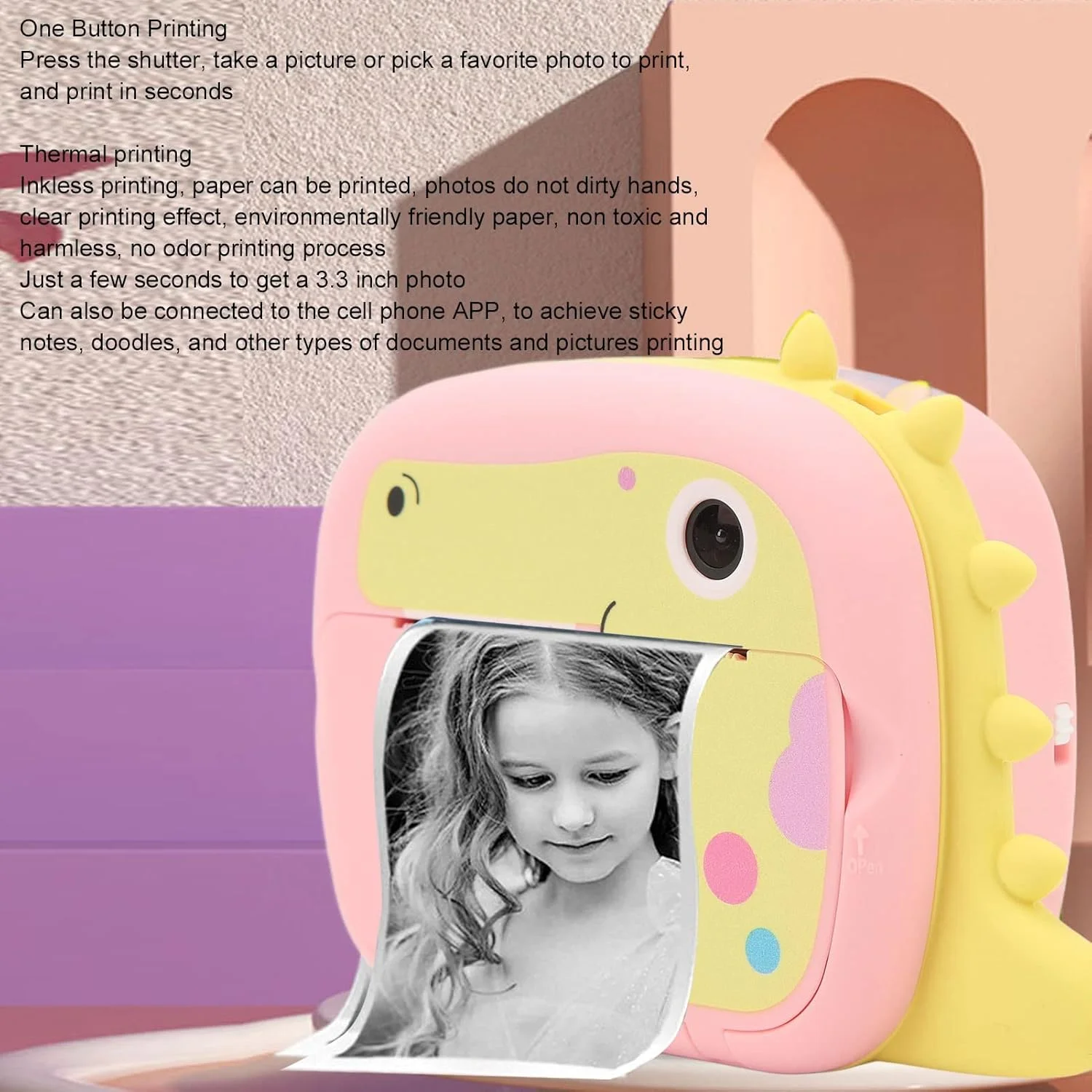 دوربین چاپ فوری کودکانه، دوربین چاپ دیجیتال برای کودکان، دوربین سلفی و فیلمبرداری کودکانه با لنز دوگانه، پشتیبانی از برنامه WiFi، هدیه برای پسران و دختران 3-12 ساله برای تولد/تعطیلات دوربین چاپ فوری کودکانه، دوربین چاپ دیجیتال برای کودکان، دوربین سلفی و فیلمبرداری کودکانه با لنز دوگانه، پشتیبانی از برنامه WiFi، هدیه برای پسران و دختران 3-12 ساله برای تولد/تعطیلات