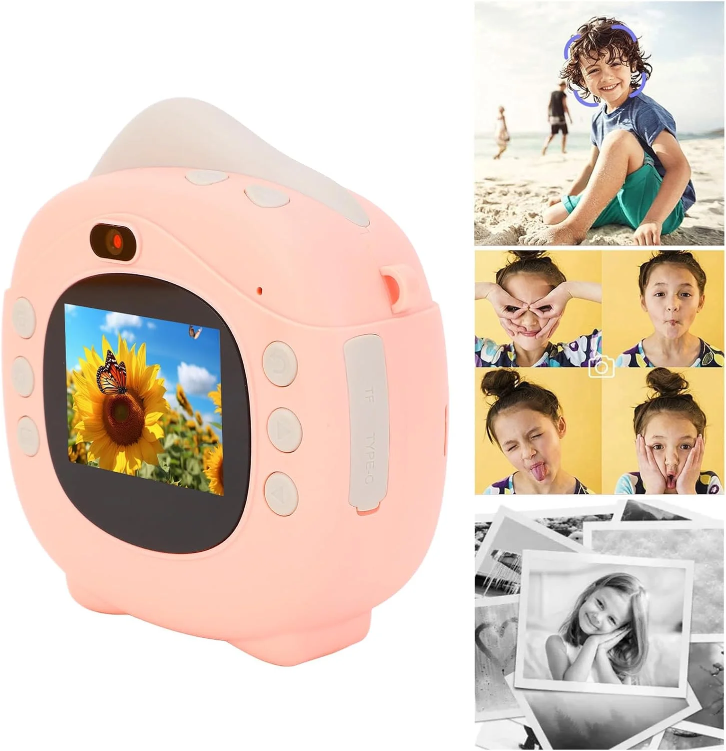 دوربین چاپ فوری، دوربین 12 مگاپیکسلی چاپ فوری کودکانه، دوربین چاپ حرارتی دیجیتال سلفی از زوم دیجیتال چندگانه پشتیبانی می کند، اسباب بازی دوربین کودک نوپا برای پسران دختران (64 گیگابایت)