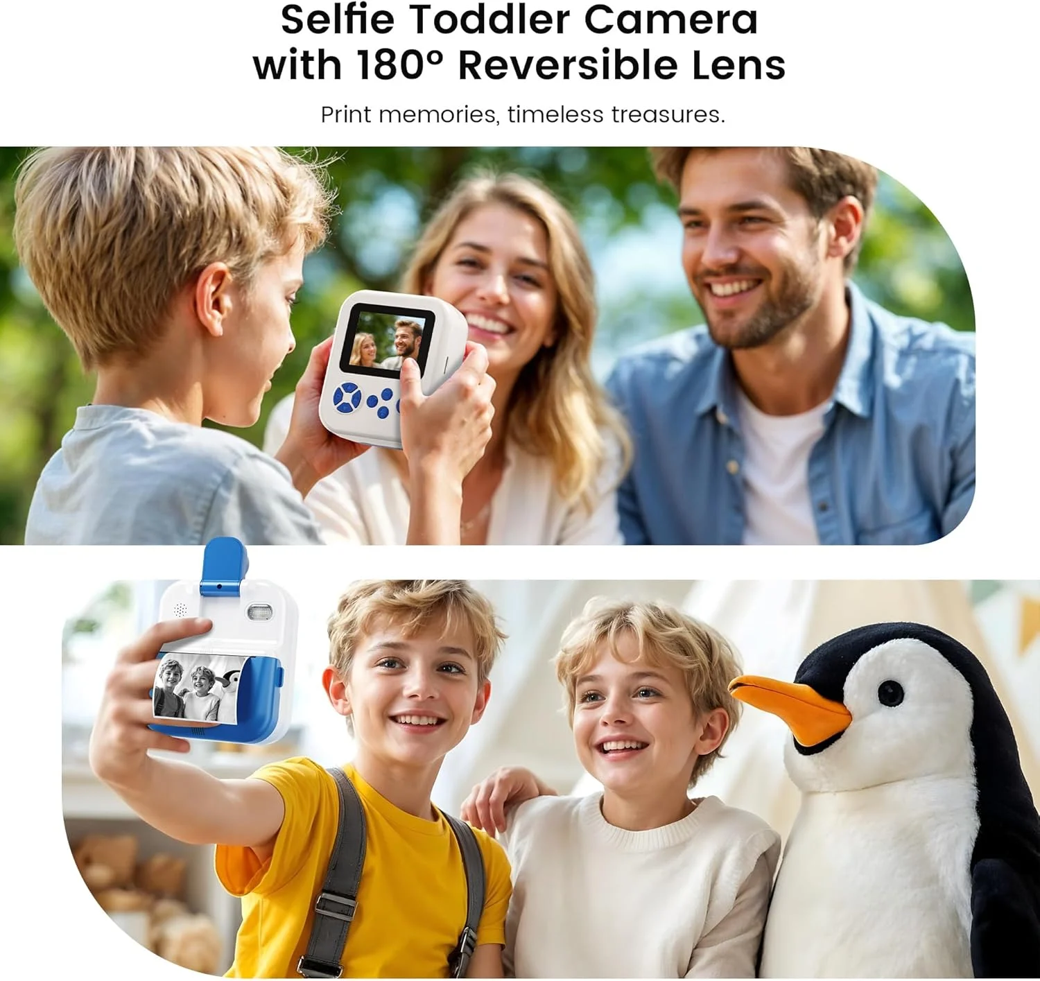 دوربین چاپ فوری کودکانه، دوربین دیجیتال برای کودکان 6-8 سال، دوربین دیجیتال کودک نوپا برای هدیه روز کودک، هدیه برای دختر و پسر 5 ساله، اسباب بازی کودکان هدیه تولد برای دختر و پسر 5 6 7 8 9 10 ساله