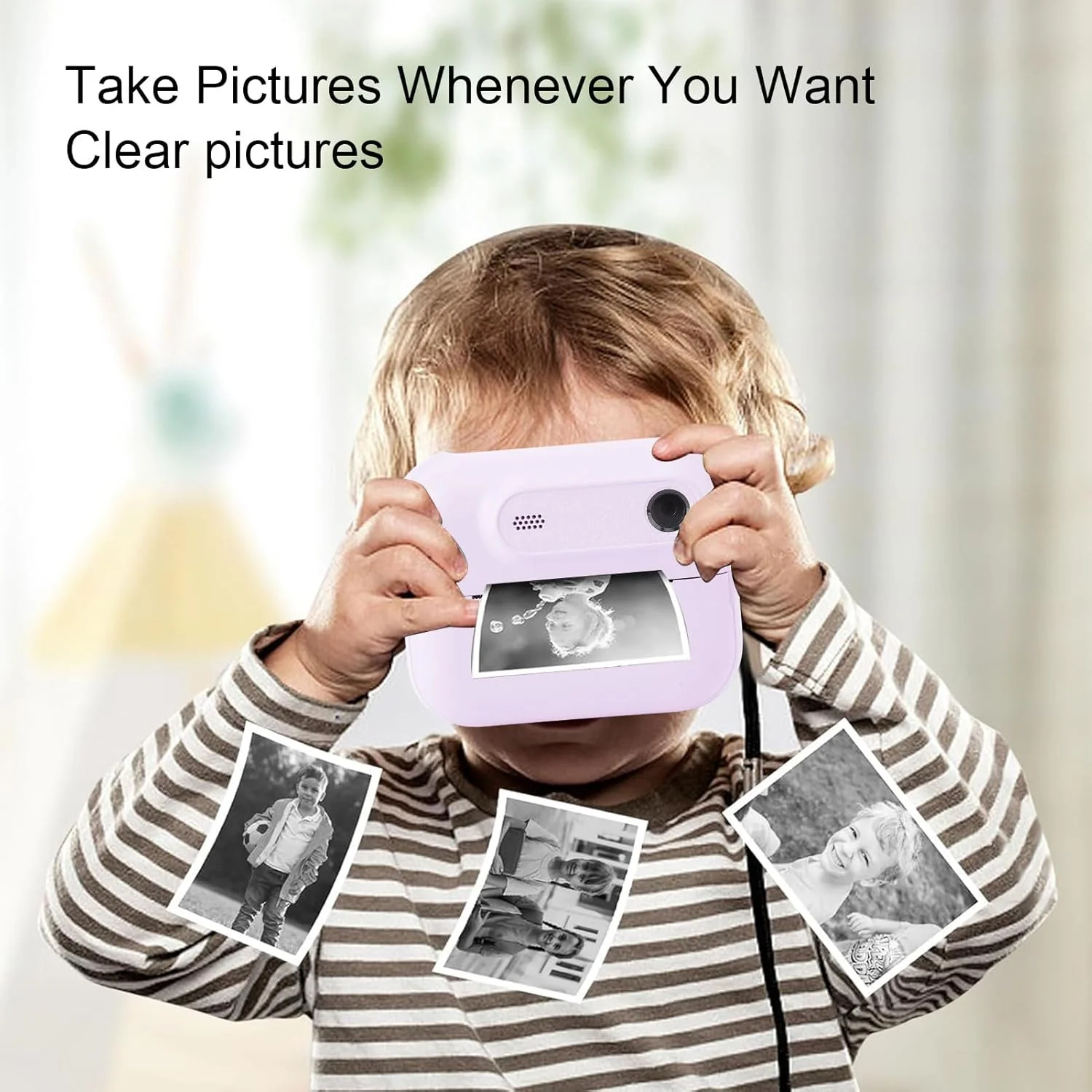 دوربین چاپ فوری HD 48 مگاپیکسلی با زوم 6 برابر، جنس ABS، 20 قاب داخلی، 5 فیلتر، طراحی ظاهری زیبا، هدیه کریسمس برای تولد (بنفش)