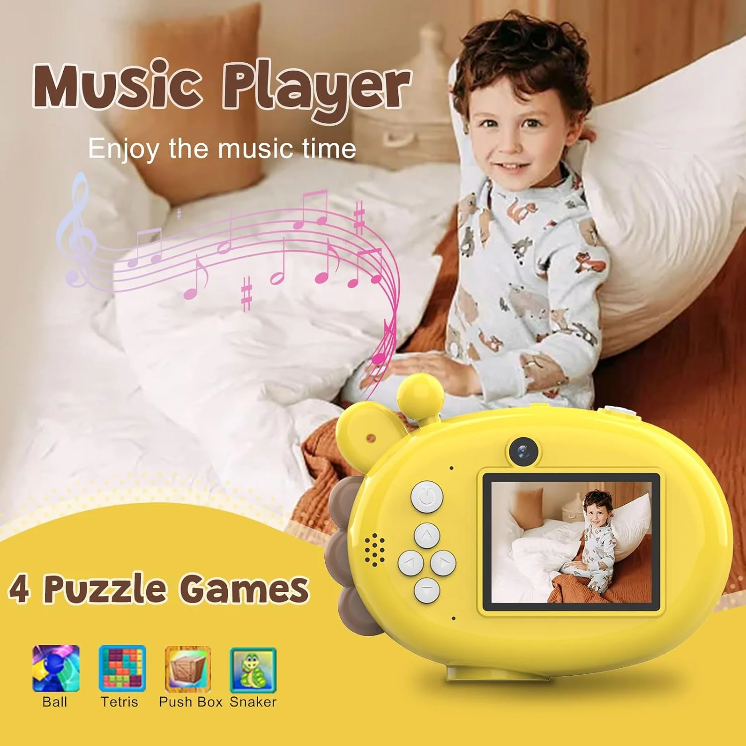 دوربین چاپ فوری کودکانه Dirphy، دوربین کودکانه زرافه ای برای کودکان، هدیه تولد برای پسران و دختران 3-12 ساله، دوربین اسباب بازی برای کودکان نوپا، دوربین دیجیتال سلفی با کارت SD 32 گیگابایتی