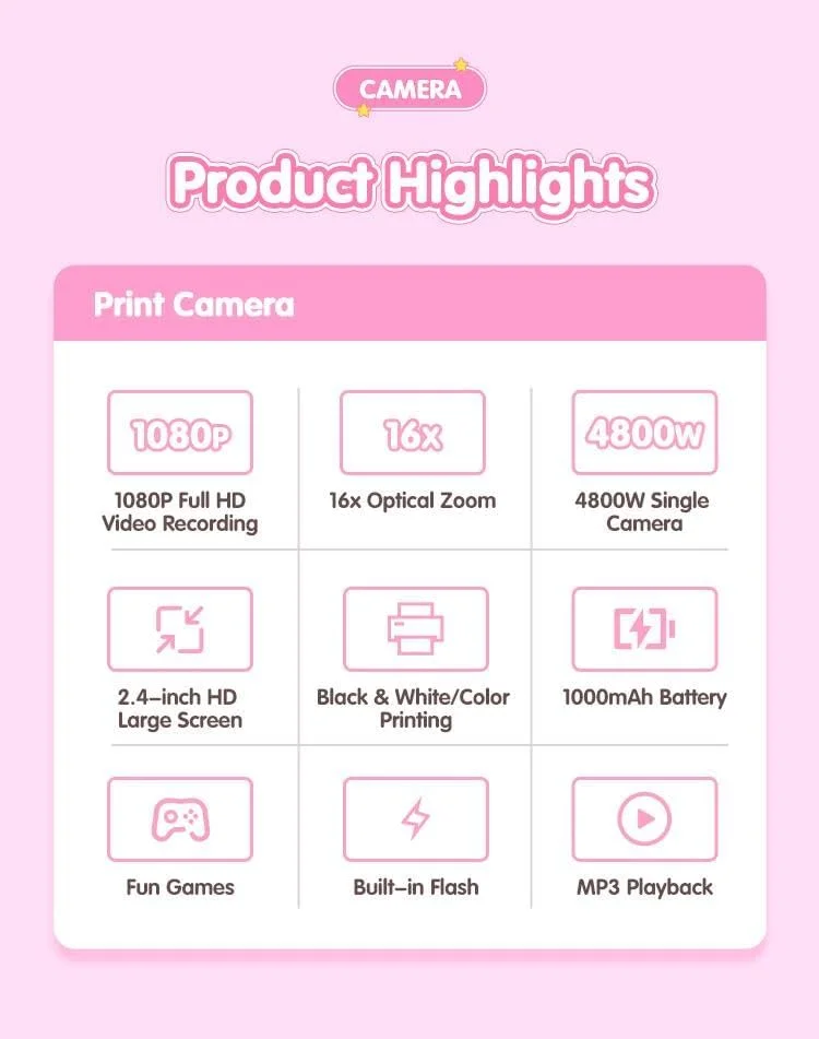 دوربین چاپ فوری کودکان، اسباب بازی آموزشی برای کودکان نوپا، لنز دوگانه 1080P، ضبط FHD، کارت SD با کاغذ چاپ دیجیتال، هدیه تولد، تعطیلات و عید عالی برای دختران و پسران 3-12 ساله - آبی