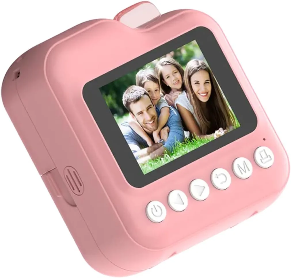 دوربین کودکان، دوربین دوگانه چاپ فوری 1080P، عکس و فیلم، صفحه نمایش 2.4 اینچی IPS LCD، باتری داخلی 1800mAh، کارت TF 32G، هدیه جشنواره تولد برای کودکان (صورتی)