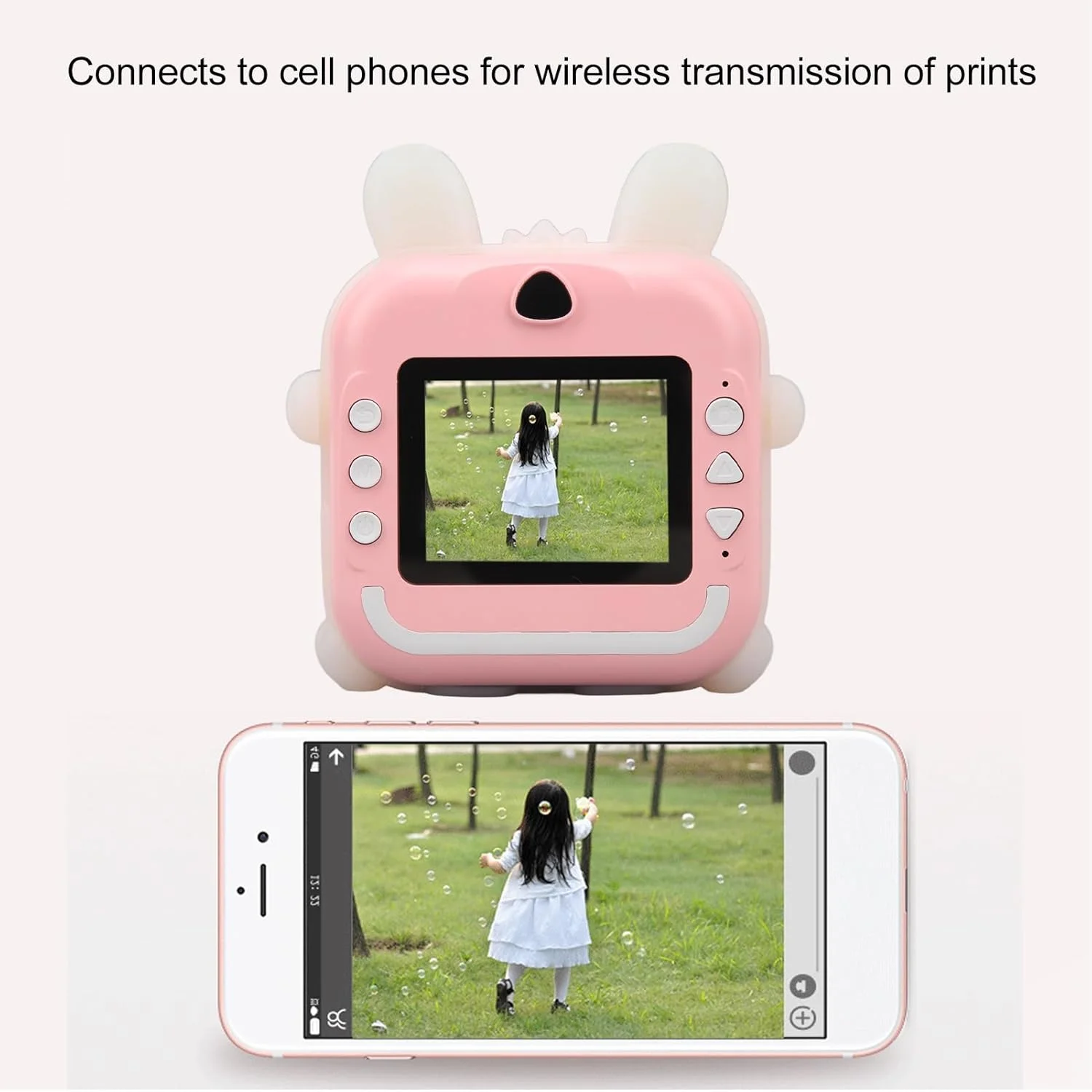 دوربین چاپ فوری کودکانه 24 مگاپیکسل، دوربین حرارتی کوچک با زوم چندگانه و صفحه نمایش 2.4 اینچی برای کودکان 3 تا 12 سال (هلویی)