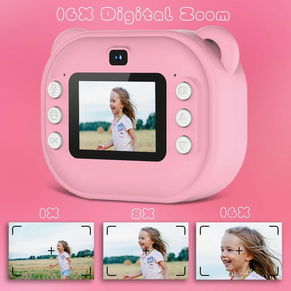 دوربین چاپ فوری کودکانه با لنز دوگانه و نور تکمیلی، هدیه اسباب بازی برای دختران و پسران بالای 3 سال