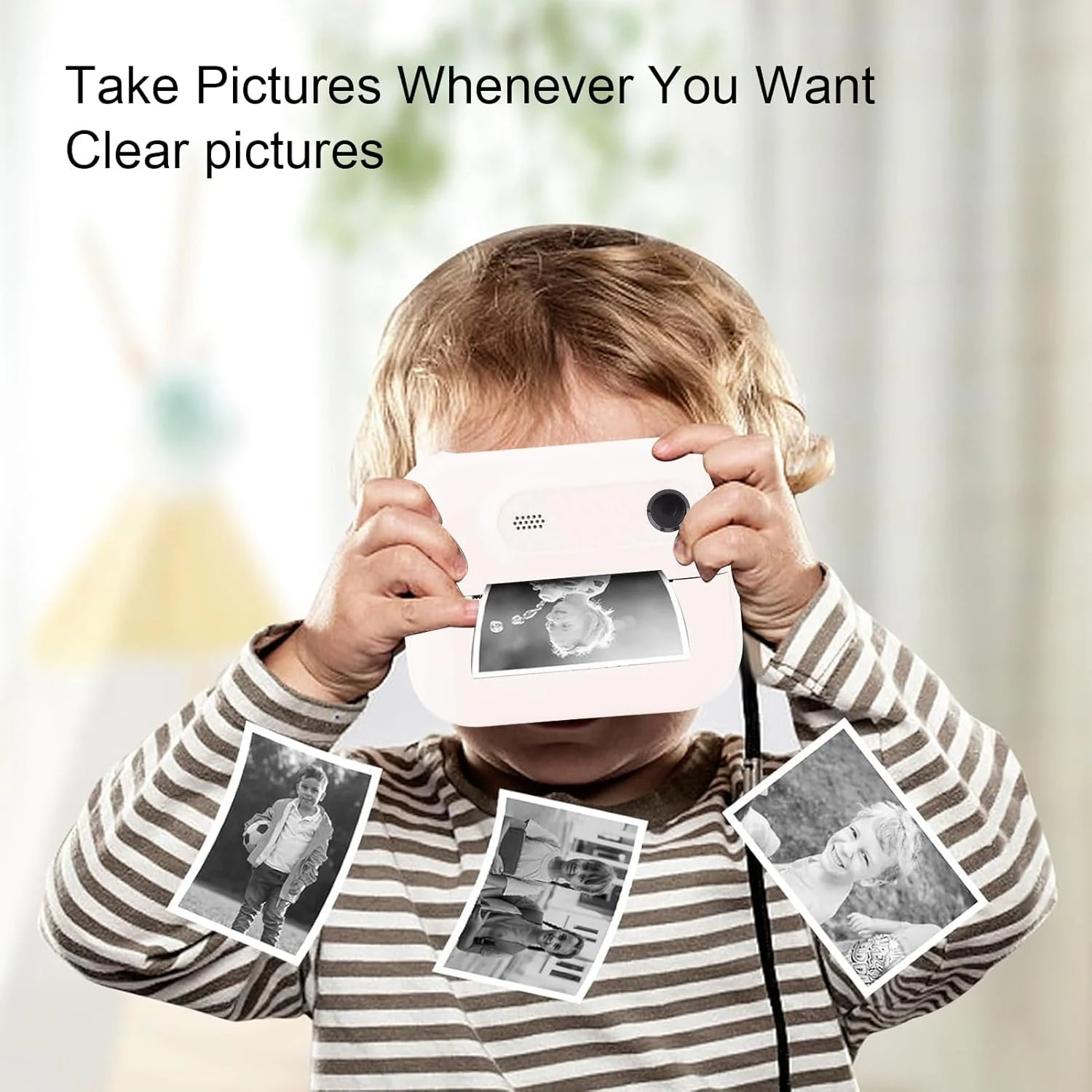 دوربین چاپ فوری کودکانه، 48 مگاپیکسل 1080P HD با زوم 6X، اسباب بازی دوربین مسافرتی قابل حمل کودک نوپا با 20 فریم داخلی، 5 فیلتر، عملکردهای بازی Mp3، چاپ سیاه و سفید DIY (بژ)