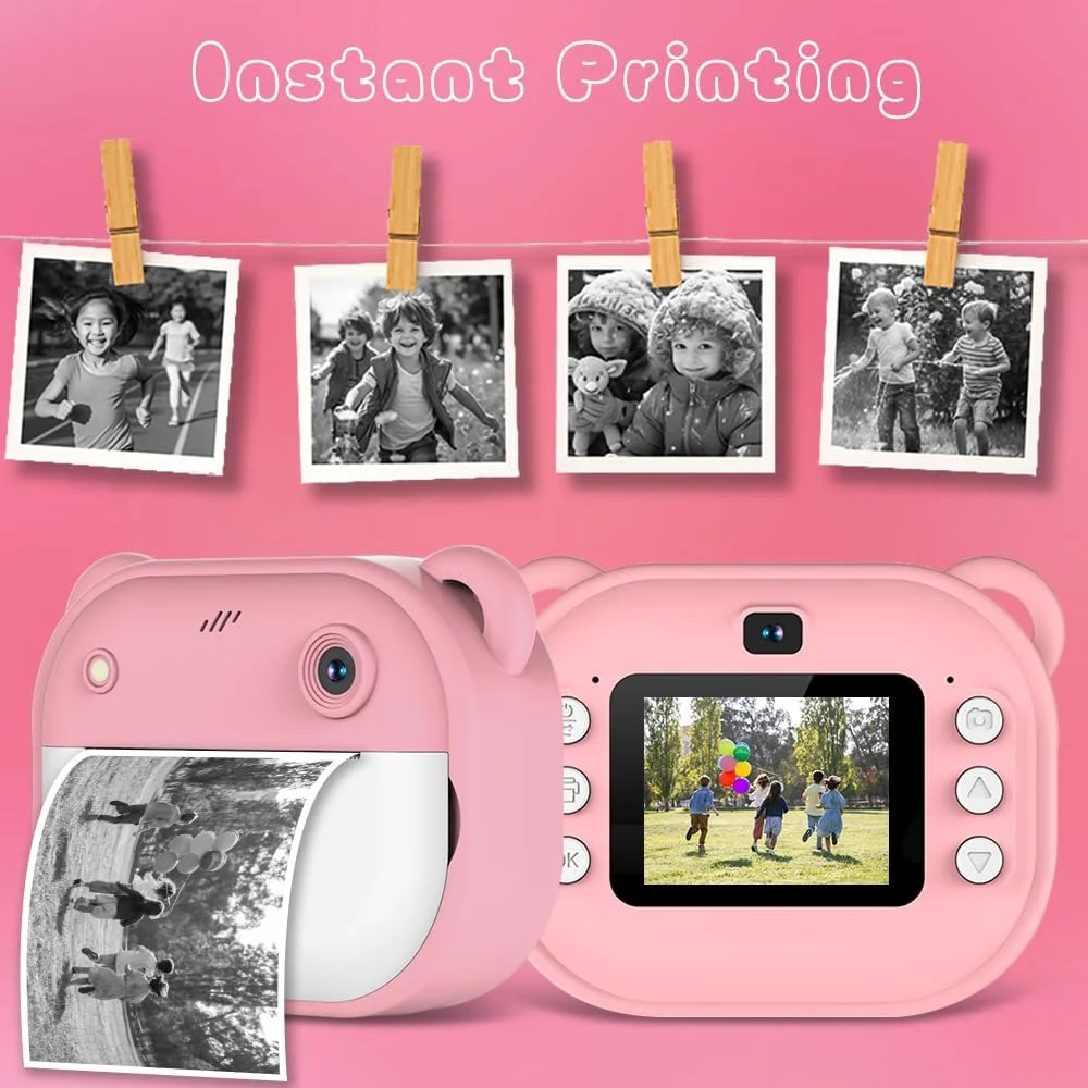 دوربین چاپ فوری کودکانه با لنز دوگانه و نور تکمیلی، هدیه اسباب بازی برای دختران و پسران بالای 3 سال