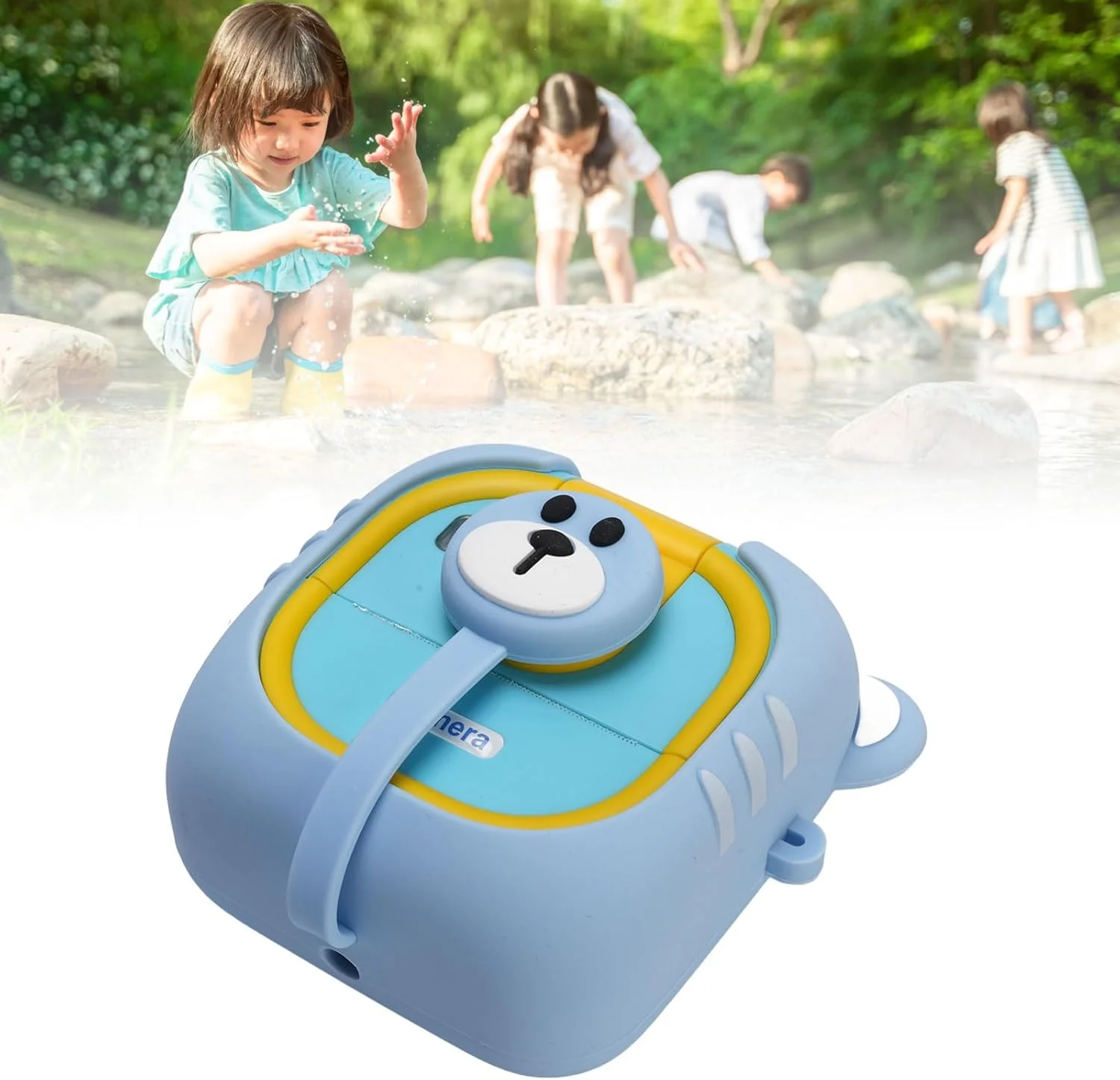 دوربین چاپ فوری، دوربین کوچک 1080P 48MP برای کودکان نوپا، دوربین دیجیتال 1200mAh با صفحه نمایش بزرگ 2.4 اینچی، لنز چرخان 180 درجه، بازی های داخلی، برای خانه و مدرسه (آبی)