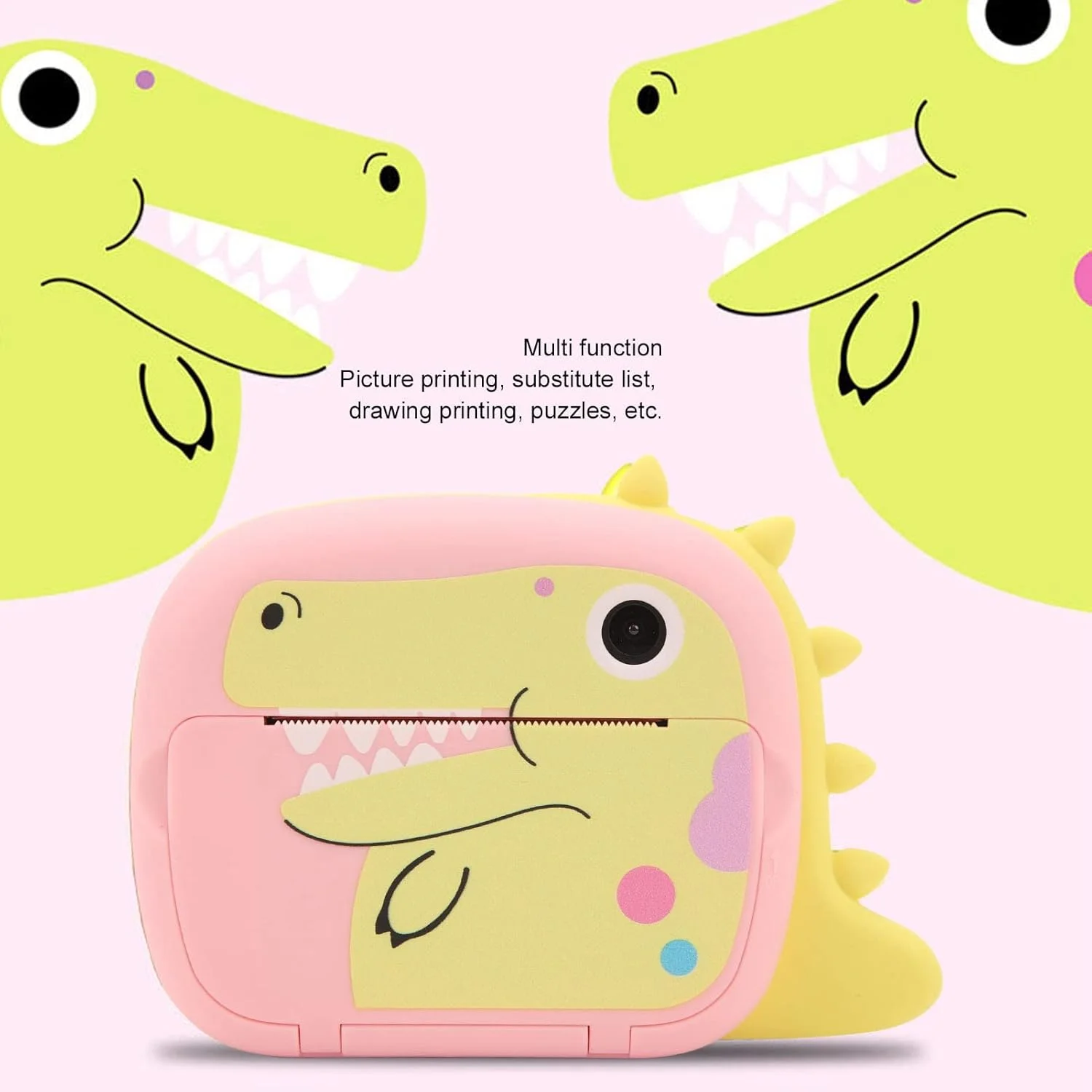 دوربین فوری کودکانه، دوربین دیجیتال شارژی برای کودکان، دوربین دیجیتال چاپ حرارتی، پشتیبانی از برنامه Wifi، ۱۲ مگاپیکسل، زوم ۸ برابر، دوربین دوگانه، مناسب برای هدیه کودکان