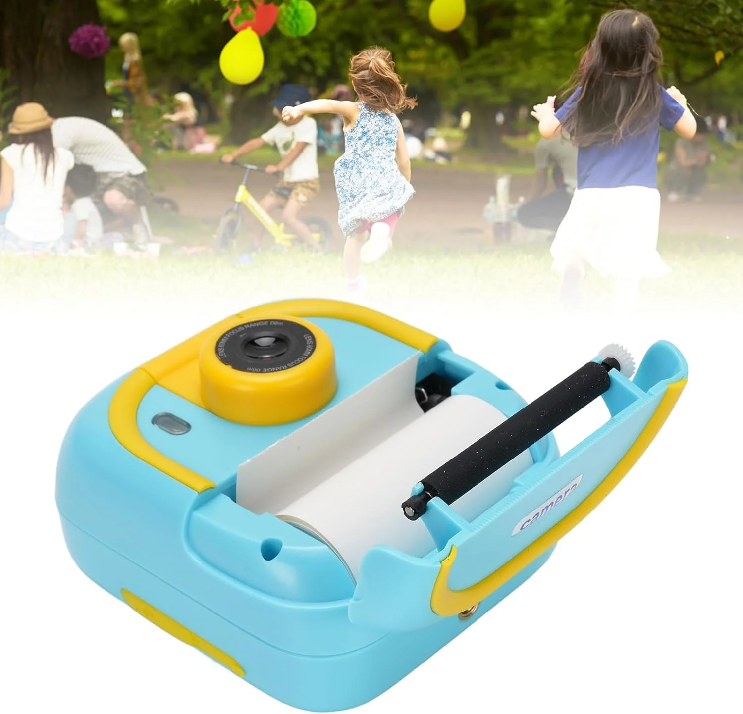 دوربین چاپ فوری، دوربین کوچک 1080P 48MP برای کودکان نوپا، دوربین دیجیتال 1200mAh با صفحه نمایش بزرگ 2.4 اینچی، لنز چرخان 180 درجه، بازی های داخلی، برای خانه و مدرسه (آبی)