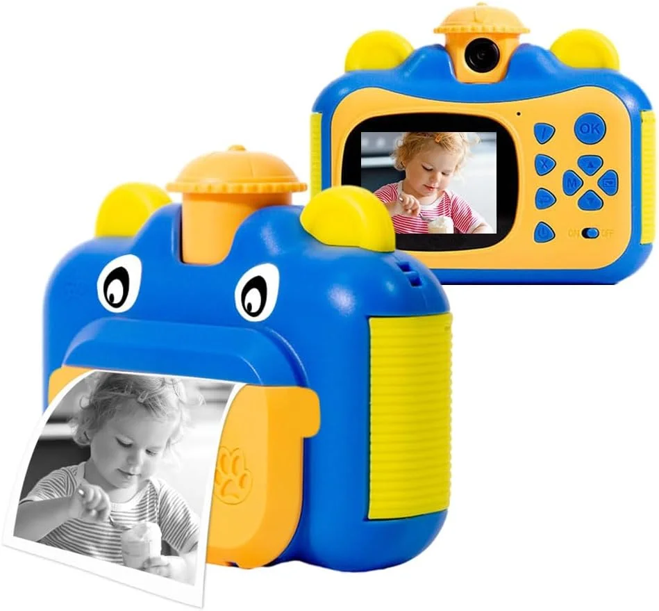 دوربین فوری چاپ کودکانه Joleritc، دوربین دیجیتال 1080P، دوربین چاپ فوری کودکان 12 مگاپیکسل، چرخش 180 درجه با صفحه نمایش 2.4 اینچی IPS، فیلترهای زیبا، فوکوس خودکار با رول های کاغذ و کارت حافظه 32 گیگابایتی