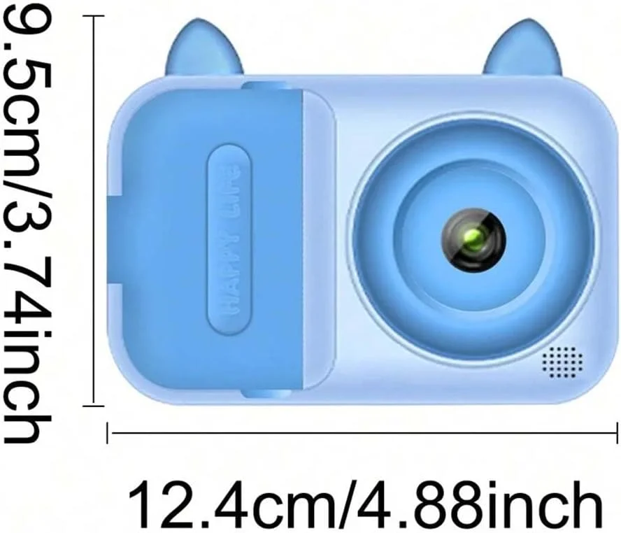 دوربین چاپ فوری کودکان - دوربین دیجیتال 1080P برای کودکان 3 تا 12 سال به همراه کاغذ چاپ (بدون کارت حافظه) - هدیه تولد سرگرم کننده برای دختران و پسران (آبی)