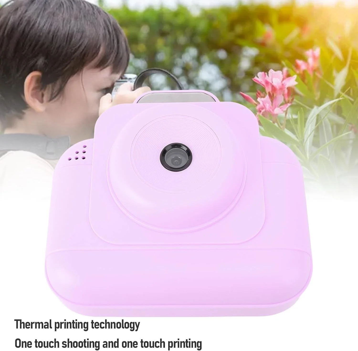 دوربین چاپ فوری LICAEVEY، دوربین چاپ فوری برای کودکان، صفحه نمایش 2.4 اینچی 1080P 1300mAh با قابلیت چاپ حرارتی، تایم لپس و فیلترهای متنوع، اسباب بازی دوربین فوری مسافرتی (بنفش)