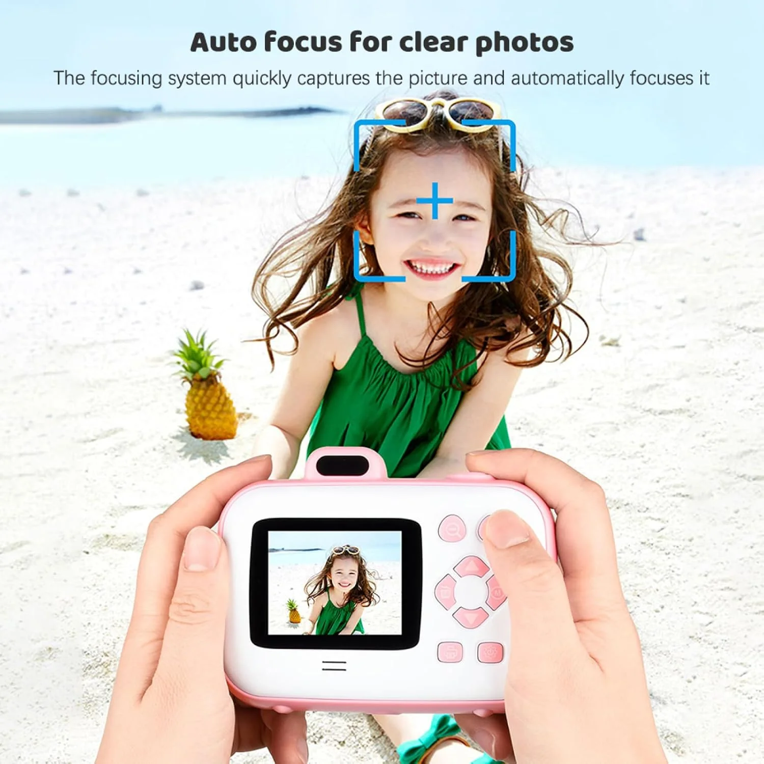 دوربین فوری چاپ کودکانه Labymos 2.7K با کیفیت 42 مگاپیکسل، دوربین دیجیتال کودکان با صفحه نمایش 2.4 اینچی IPS، زوم دیجیتال 16 برابر به همراه 4 رول کاغذ چاپ و بند گردنی