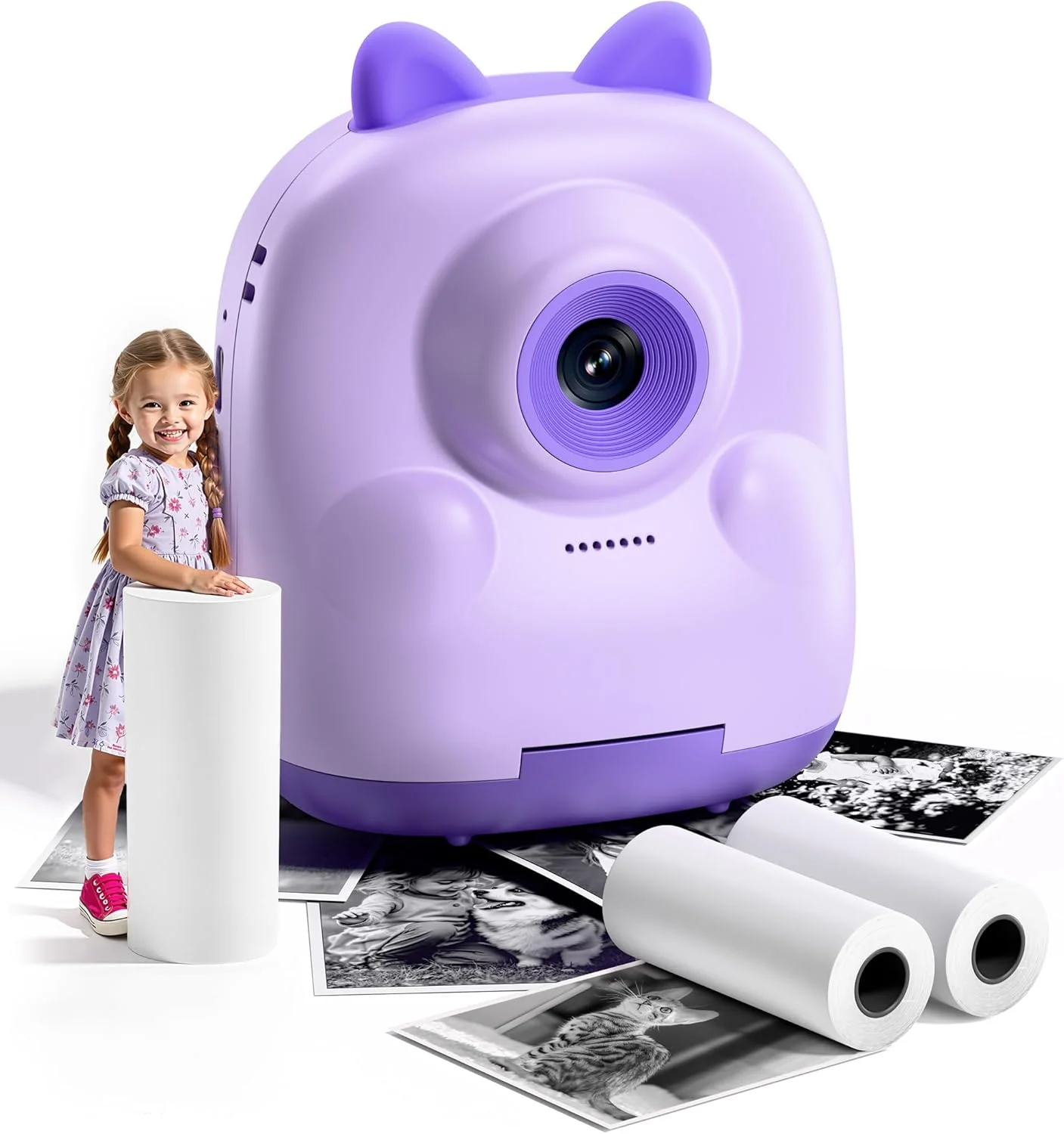دوربین چاپ فوری کودکانه، دوربین دیجیتال کودک، هدیه تولد برای دختران 10 ساله به همراه کاغذ چاپ، اسباب بازی دخترانه برای کودکان نوپا