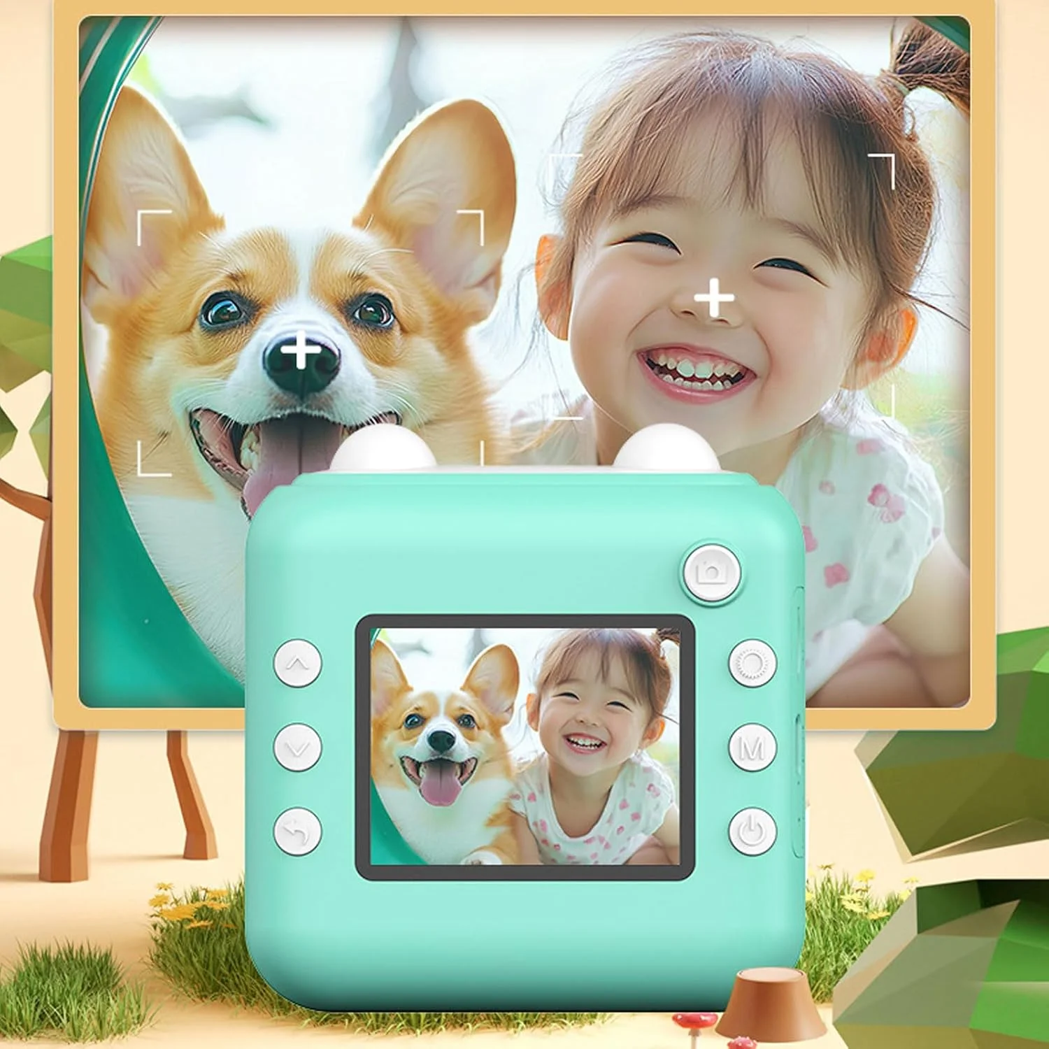 دوربین چاپ فوری کوچک Luqeeg، صفحه نمایش 2.4 اینچی، 24 مگاپیکسل، فیلمبرداری 1080p، دوربین دیجیتال حرارتی USB بامزه با بازی و یک رول کاغذ حرارتی داخلی برای سفر و جشنواره کودکان