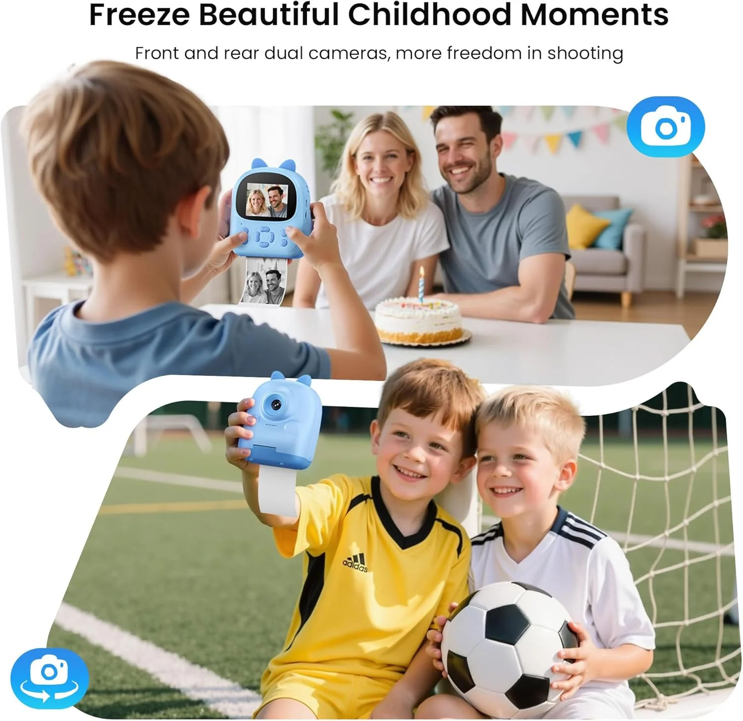 دوربین چاپ فوری کودکانه، دوربین دیجیتال کودک، هدیه تولد برای دختران 10 ساله به همراه کاغذ چاپ، اسباب بازی دخترانه برای کودکان نوپا