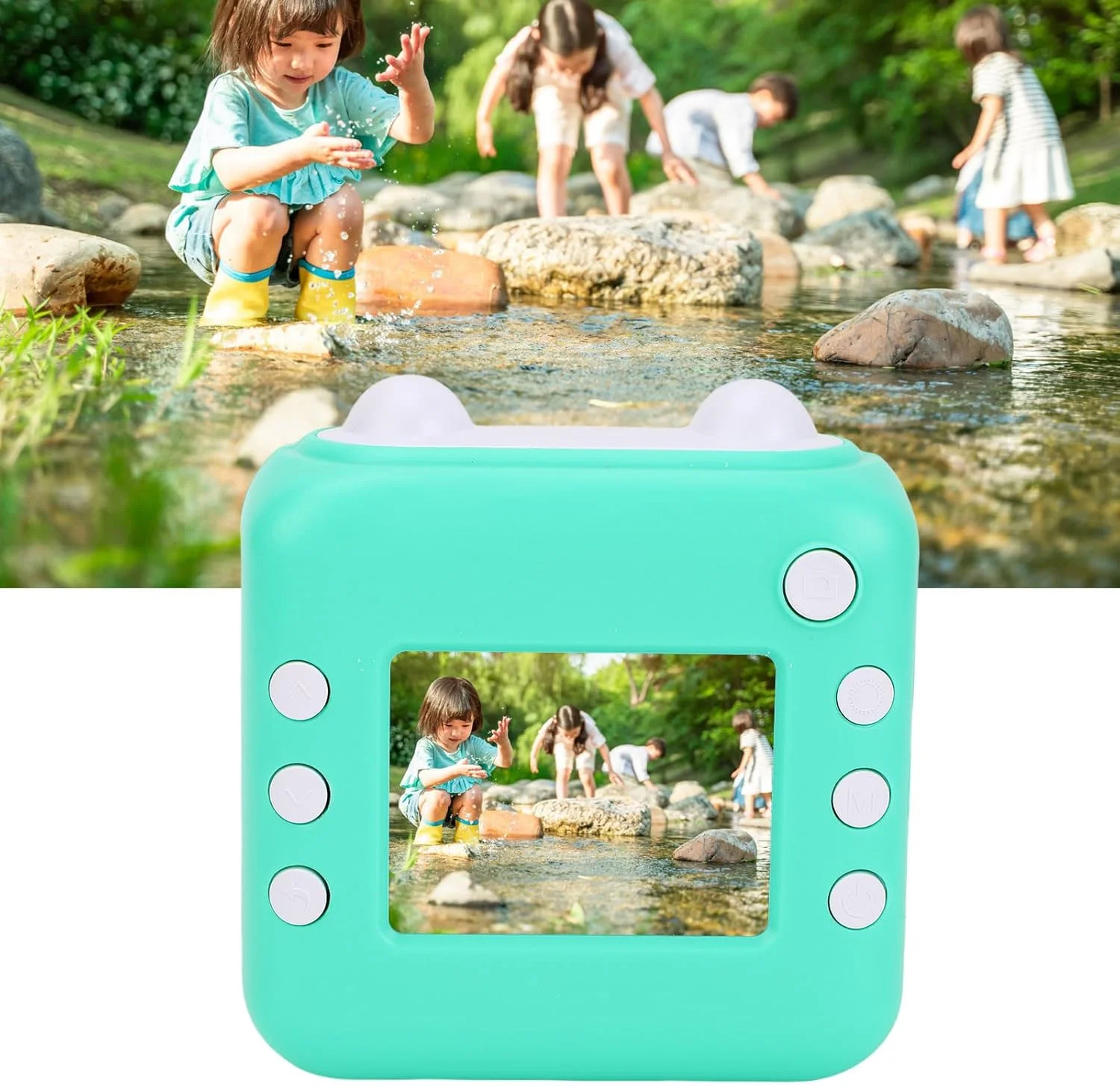 دوربین چاپ فوری کوچک Luqeeg، صفحه نمایش 2.4 اینچی، 24 مگاپیکسل، فیلمبرداری 1080p، دوربین دیجیتال حرارتی USB بامزه با بازی و یک رول کاغذ حرارتی داخلی برای سفر و جشنواره کودکان