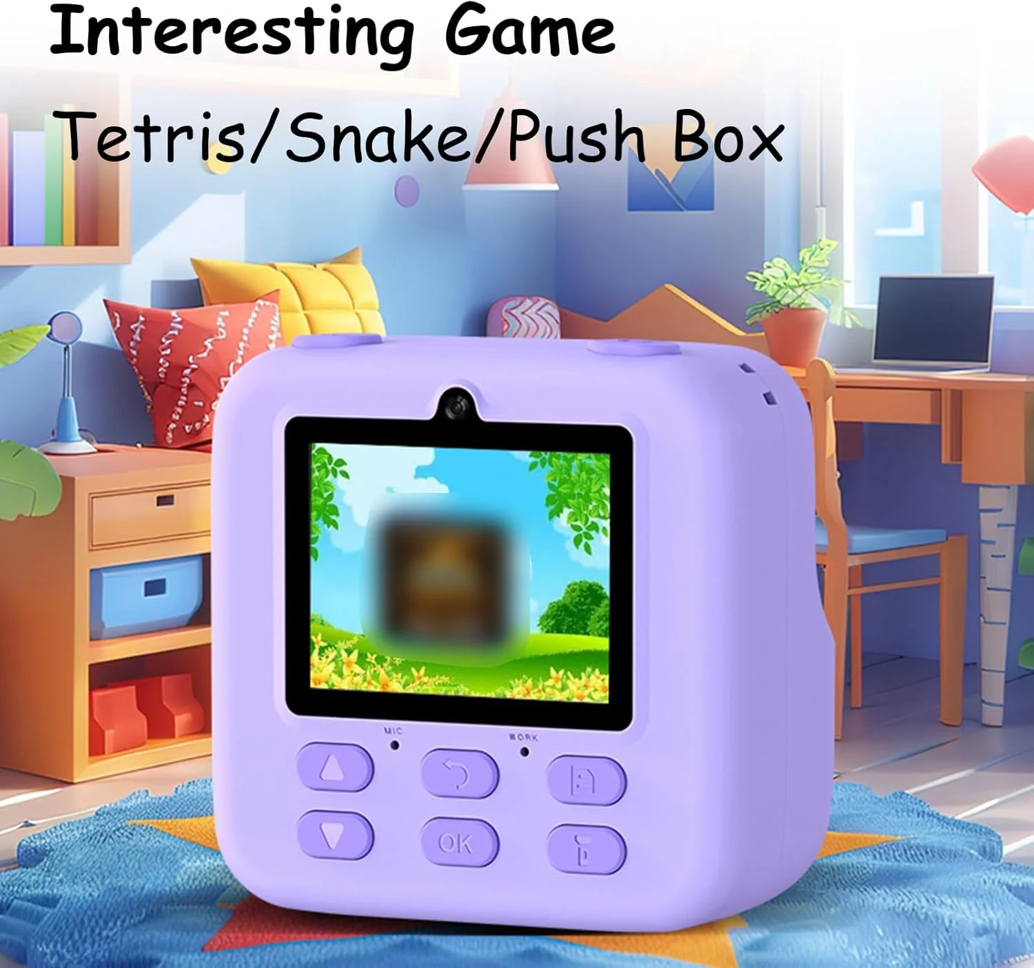 دوربین دیجیتال کودکانه، دوربین چاپ فوری، اسباب بازی عکس و فیلم چند منظوره، صفحه نمایش 2.4 اینچی، کارت 32 گیگابایتی داخلی، هدیه تولد دختر 10 ساله، هدیه تولد پسر 6 ساله (بنفش) دوربین دیجیتال کودکانه، دوربین چاپ فوری، اسباب بازی عکس و فیلم چند منظوره، صفحه نمایش 2.4 اینچی، کارت 32 گیگابایتی داخلی، هدیه تولد دختر 10 ساله، هدیه تولد پسر 6 ساله (بنفش)