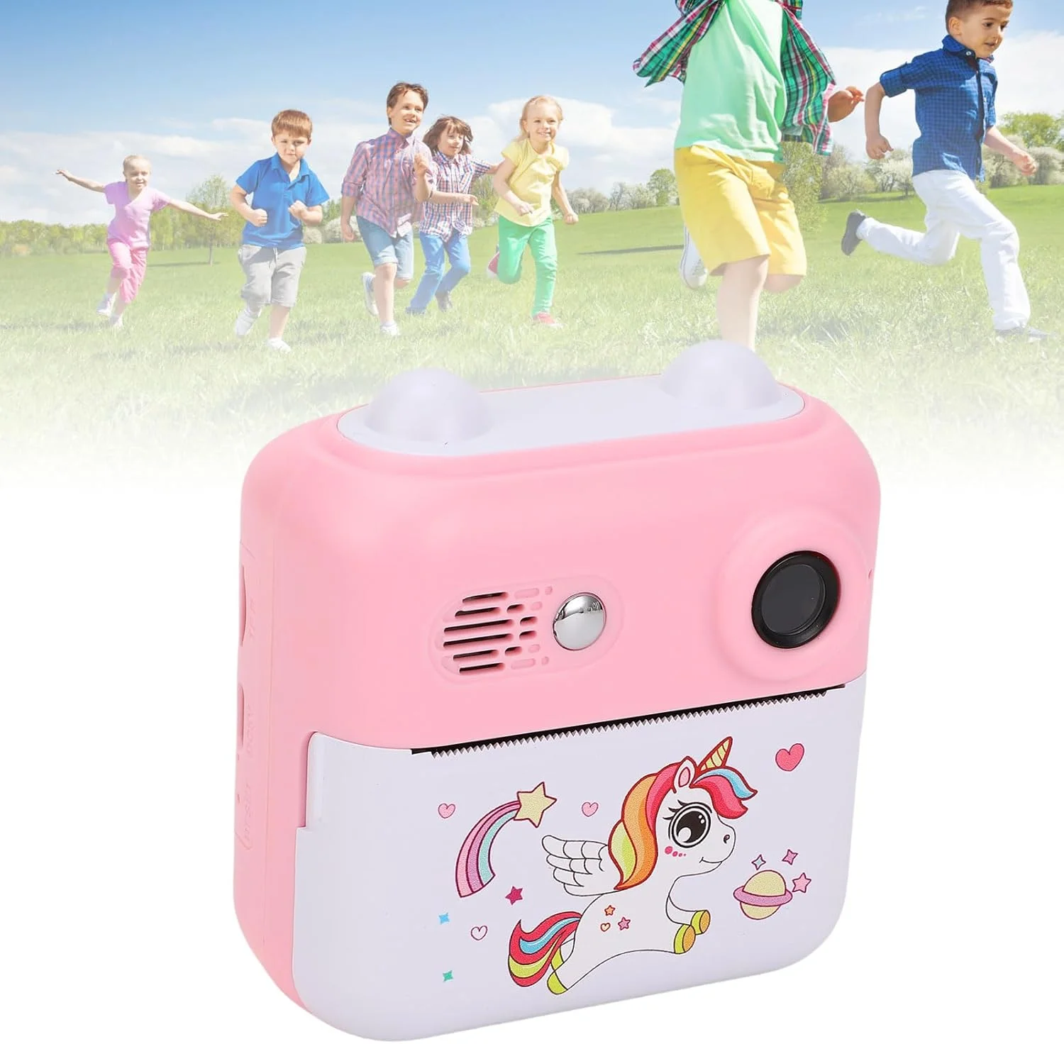 دوربین چاپ فوری کوچک Luqeeg، لنز دوگانه 24 مگاپیکسل، فیلمبرداری 1080P، صفحه نمایش 2.4 اینچی، بازی های سرگرم کننده، پخش موسیقی، دوربین چاپ حرارتی قابل شارژ USB با کاغذ چاپ برای سفر و جشن کودکان