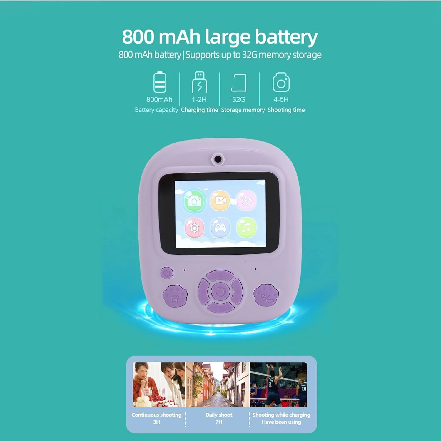 دوربین چاپ فوری کودکانه نورنسی | دوربین سلفی دیجیتال 2.4 اینچی برای کودکان | ضبط کننده ویدئو با فوکوس خودکار و زوم دیجیتال 1080P HD 8X | جشنواره دوربین چاپ فوری کودکانه نورنسی | دوربین سلفی دیجیتال 2.4 اینچی برای کودکان | ضبط کننده ویدئو با فوکوس خودکار و زوم دیجیتال 1080P HD 8X | جشنواره