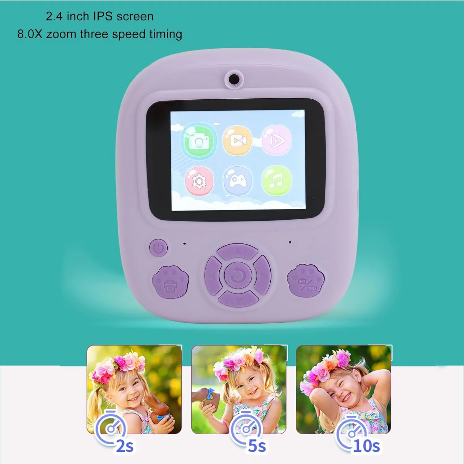 دوربین چاپ فوری کودکانه نورنسی | دوربین سلفی دیجیتال 2.4 اینچی برای کودکان | ضبط کننده ویدئو با فوکوس خودکار و زوم دیجیتال 1080P HD 8X | جشنواره دوربین چاپ فوری کودکانه نورنسی | دوربین سلفی دیجیتال 2.4 اینچی برای کودکان | ضبط کننده ویدئو با فوکوس خودکار و زوم دیجیتال 1080P HD 8X | جشنواره