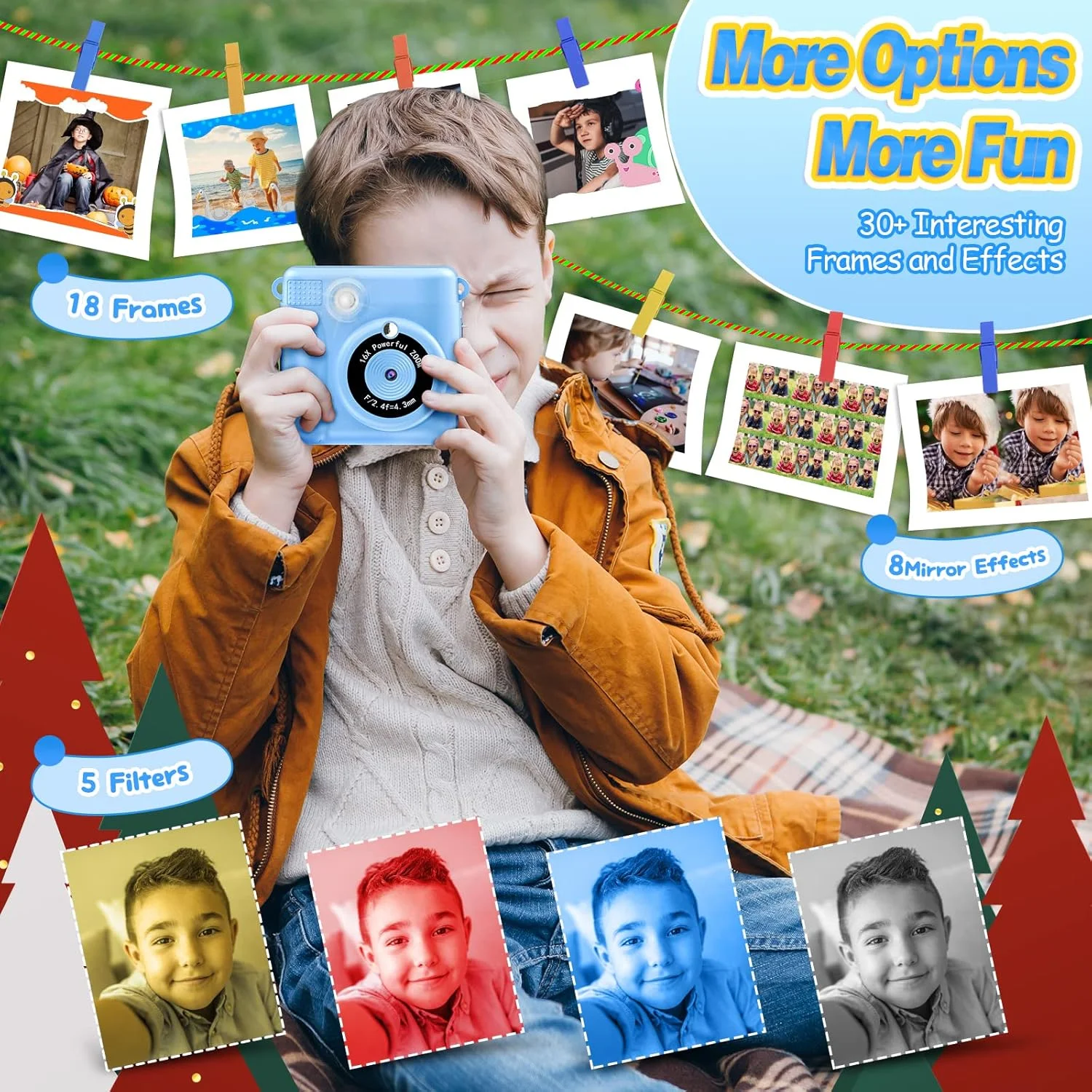 دوربین کودکانه NUOTUN - دوربین چاپ فوری دیجیتال 1080P - زوم دیجیتال 16 برابر صفحه نمایش 2.4 اینچی - کارت 32 گیگابایتی - 3 رول کاغذ چاپ - با کیف نگهداری هدیه کریسمس برای کودکان 3-12 سال دوربین کودکانه NUOTUN - دوربین چاپ فوری دیجیتال 1080P - زوم دیجیتال 16 برابر صفحه نمایش 2.4 اینچی - کارت 32 گیگابایتی - 3 رول کاغذ چاپ - با کیف نگهداری هدیه کریسمس برای کودکان 3-12 سال