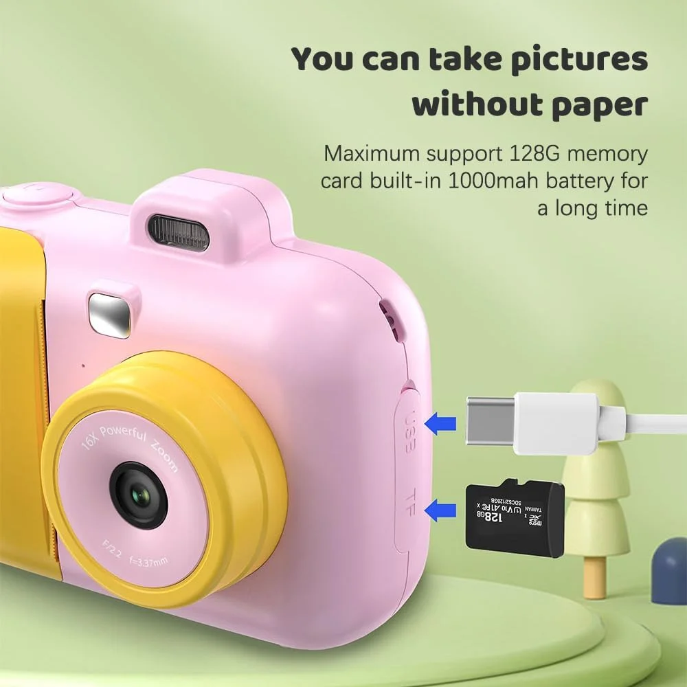 دوربین چاپ فوری کودکانه پپیسکی 2.7K با کیفیت 42 مگاپیکسل، دوربین دیجیتال کودکانه با صفحه نمایش 2.4 اینچی IPS، زوم دیجیتال 16 برابر، فیلترهای جذاب، قابلیت فیلمبرداری به همراه 4 رول کاغذ چاپ و بند گردنی دوربین چاپ فوری کودکانه پپیسکی 2.7K با کیفیت 42 مگاپیکسل، دوربین دیجیتال کودکانه با صفحه نمایش 2.4 اینچی IPS، زوم دیجیتال 16 برابر، فیلترهای جذاب، قابلیت فیلمبرداری به همراه 4 رول کاغذ چاپ و بند گردنی