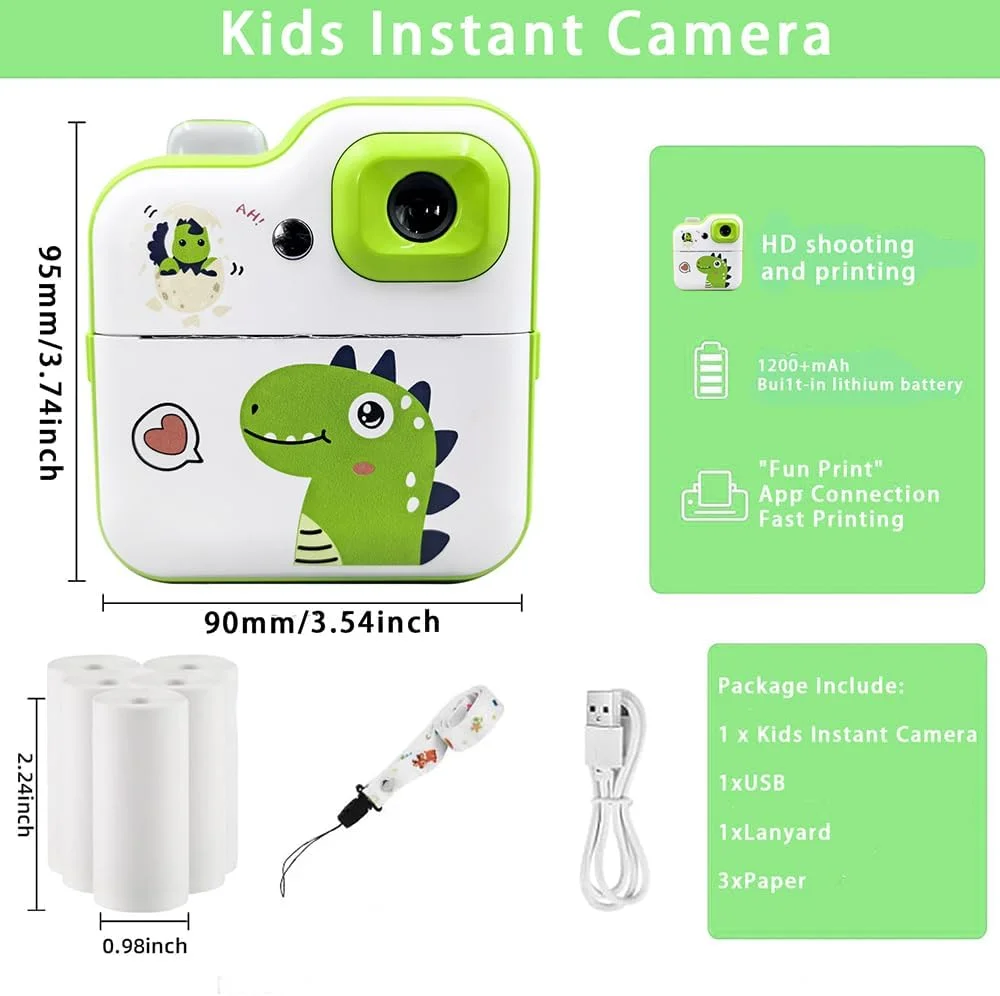 دوربین چاپ فوری حرارتی کودک پپیسکی، صفحه نمایش 2.4 اینچی، دوربین دیجیتال با قابلیت تایمر، فیلمبرداری 1080P، چاپ حرارتی بدون جوهر به همراه 3 رول کاغذ چاپ سفید + کارت حافظه 32 گیگابایتی + کارت خوان دوربین چاپ فوری حرارتی کودک پپیسکی، صفحه نمایش 2.4 اینچی، دوربین دیجیتال با قابلیت تایمر، فیلمبرداری 1080P، چاپ حرارتی بدون جوهر به همراه 3 رول کاغذ چاپ سفید + کارت حافظه 32 گیگابایتی + کارت خوان